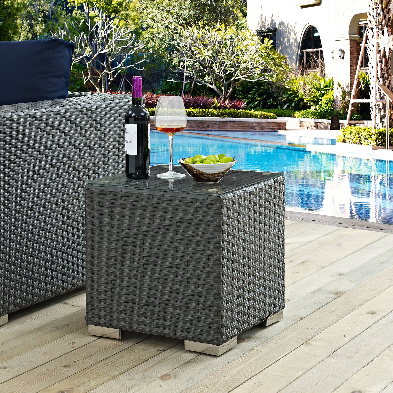 Sojourn Outdoor Patio Side Table-Outdoor Side Table-Modway-Wall2Wall Furnishings