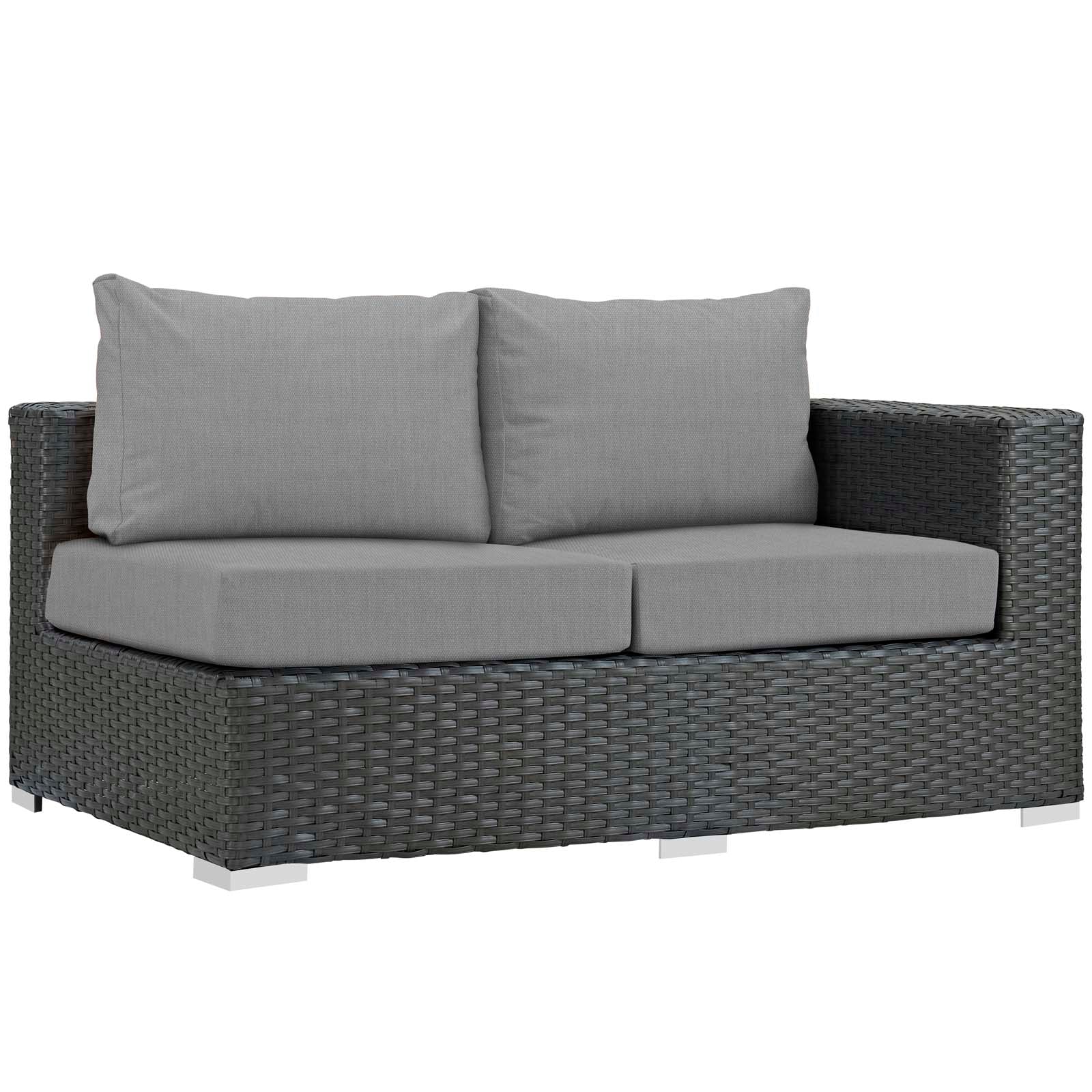 Sojourn Outdoor Patio Sunbrella® Right Arm Loveseat-Outdoor Loveseat-Modway-Wall2Wall Furnishings