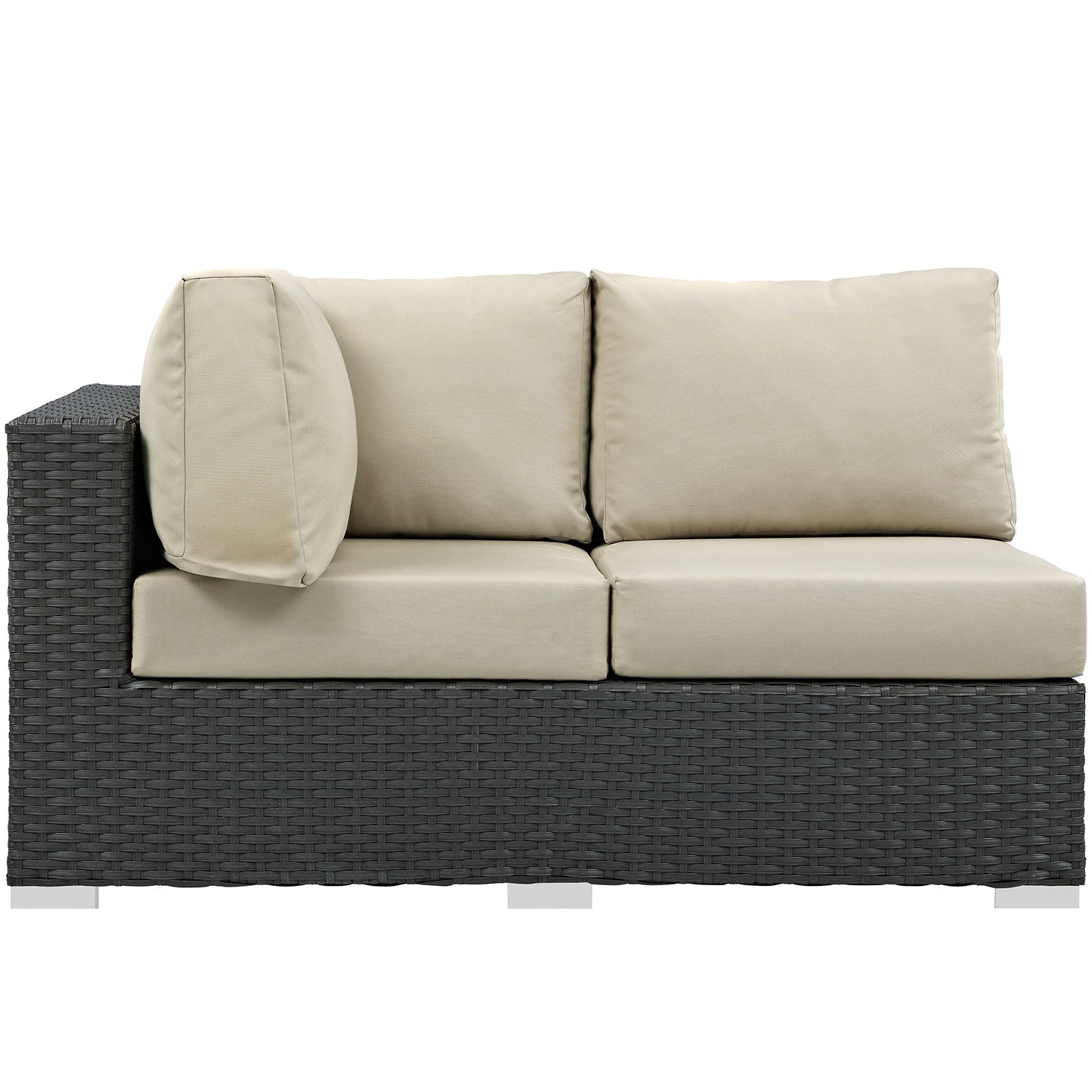 Sojourn Outdoor Patio Sunbrella® Left Arm Loveseat-Outdoor Loveseat-Modway-Wall2Wall Furnishings