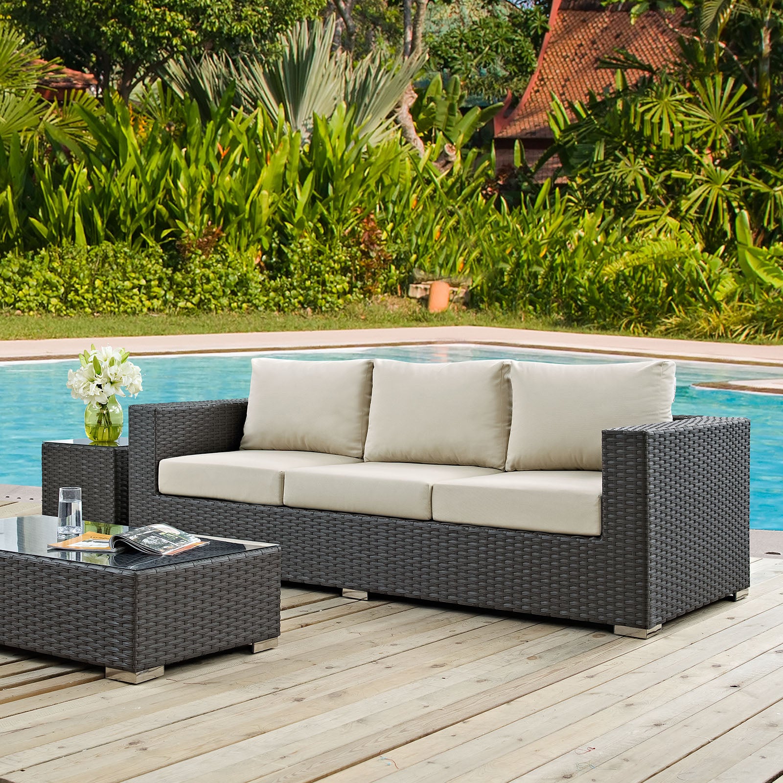 Sojourn Outdoor Patio Sunbrella® Sofa-Outdoor Sofa-Modway-Wall2Wall Furnishings