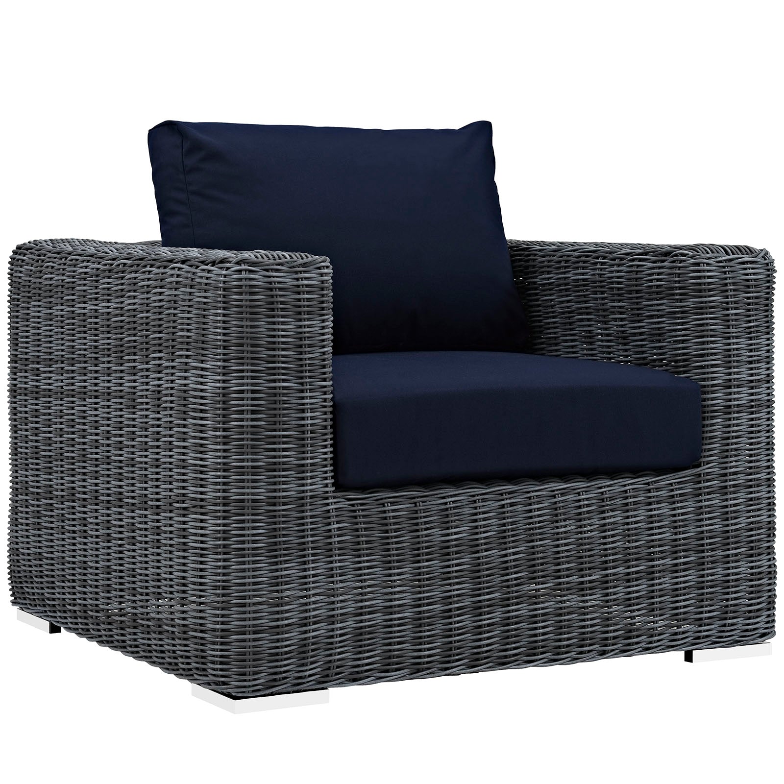 Summon Outdoor Patio Fabric Sunbrella® Armchair-Outdoor Arm Chair-Modway-Wall2Wall Furnishings