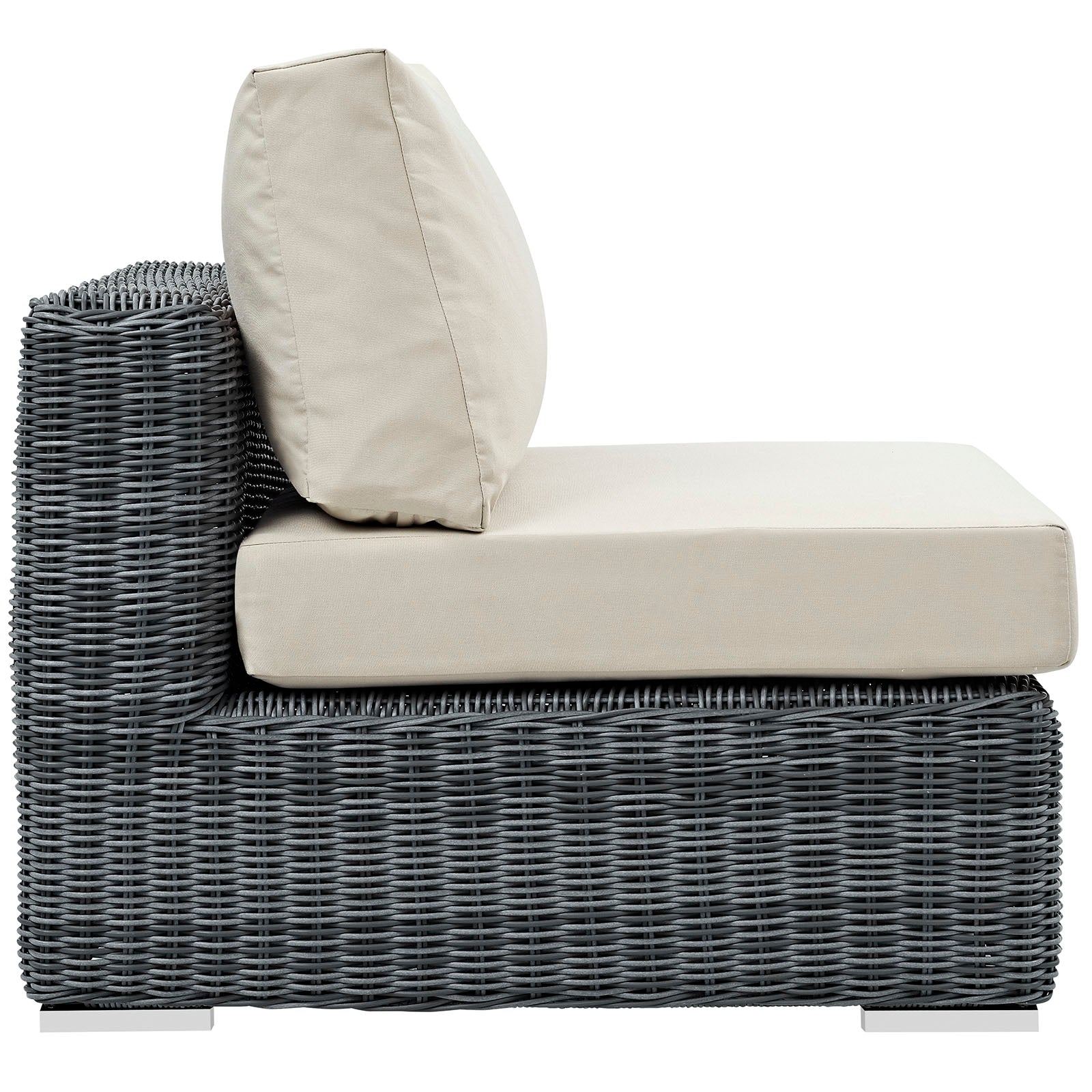 Summon Outdoor Patio Sunbrella® Armless-Outdoor Chair-Modway-Wall2Wall Furnishings