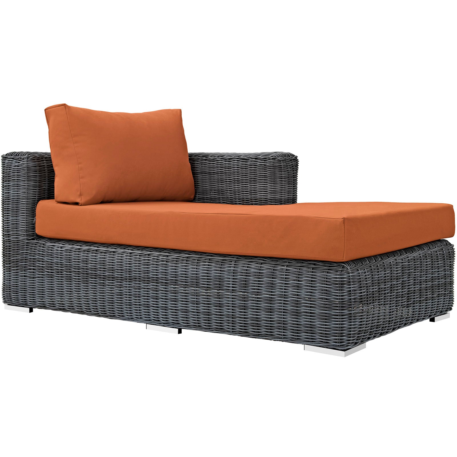Summon Outdoor Patio Sunbrella® Right Arm Chaise-Outdoor Chaise-Modway-Wall2Wall Furnishings