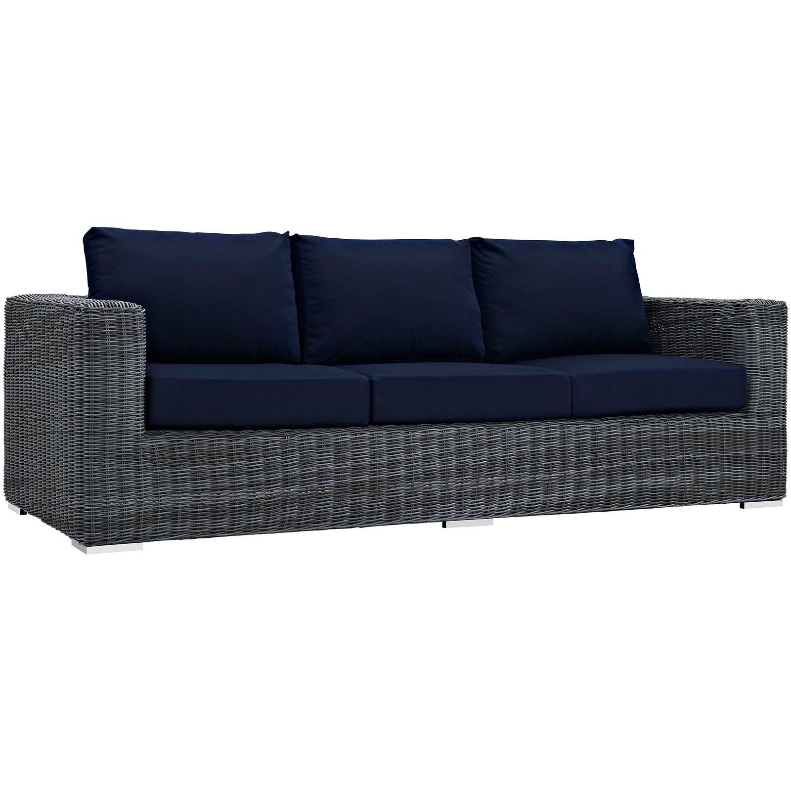 Summon 3 Piece Outdoor Patio Sunbrella® Sectional Set-Outdoor Sectional-Modway-Wall2Wall Furnishings