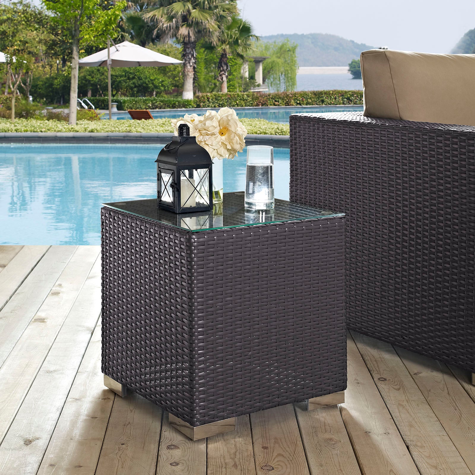 Convene Outdoor Patio Side Table-Outdoor Side Table-Modway-Wall2Wall Furnishings