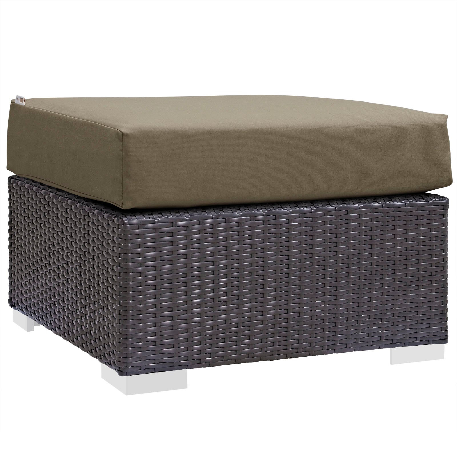 Convene Outdoor Patio Fabric Square Ottoman-Outdoor Ottoman-Modway-Wall2Wall Furnishings