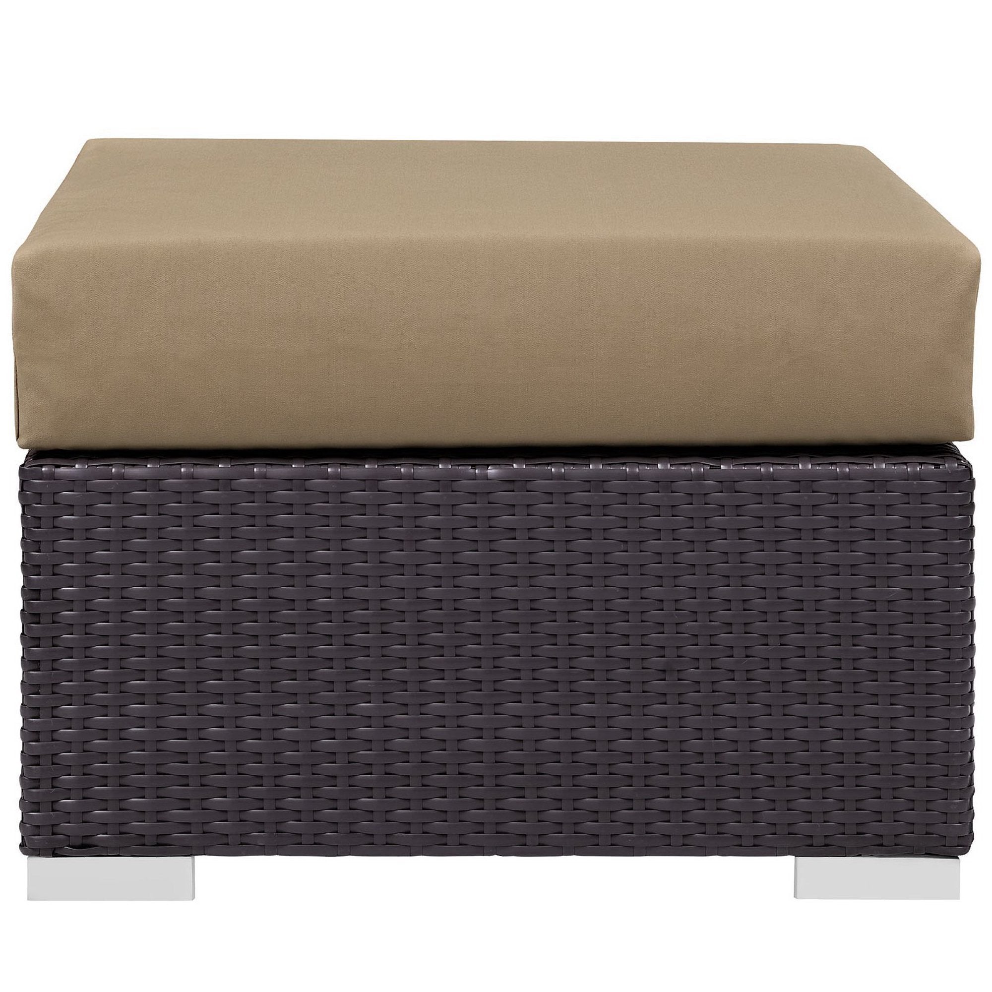 Convene Outdoor Patio Fabric Square Ottoman
