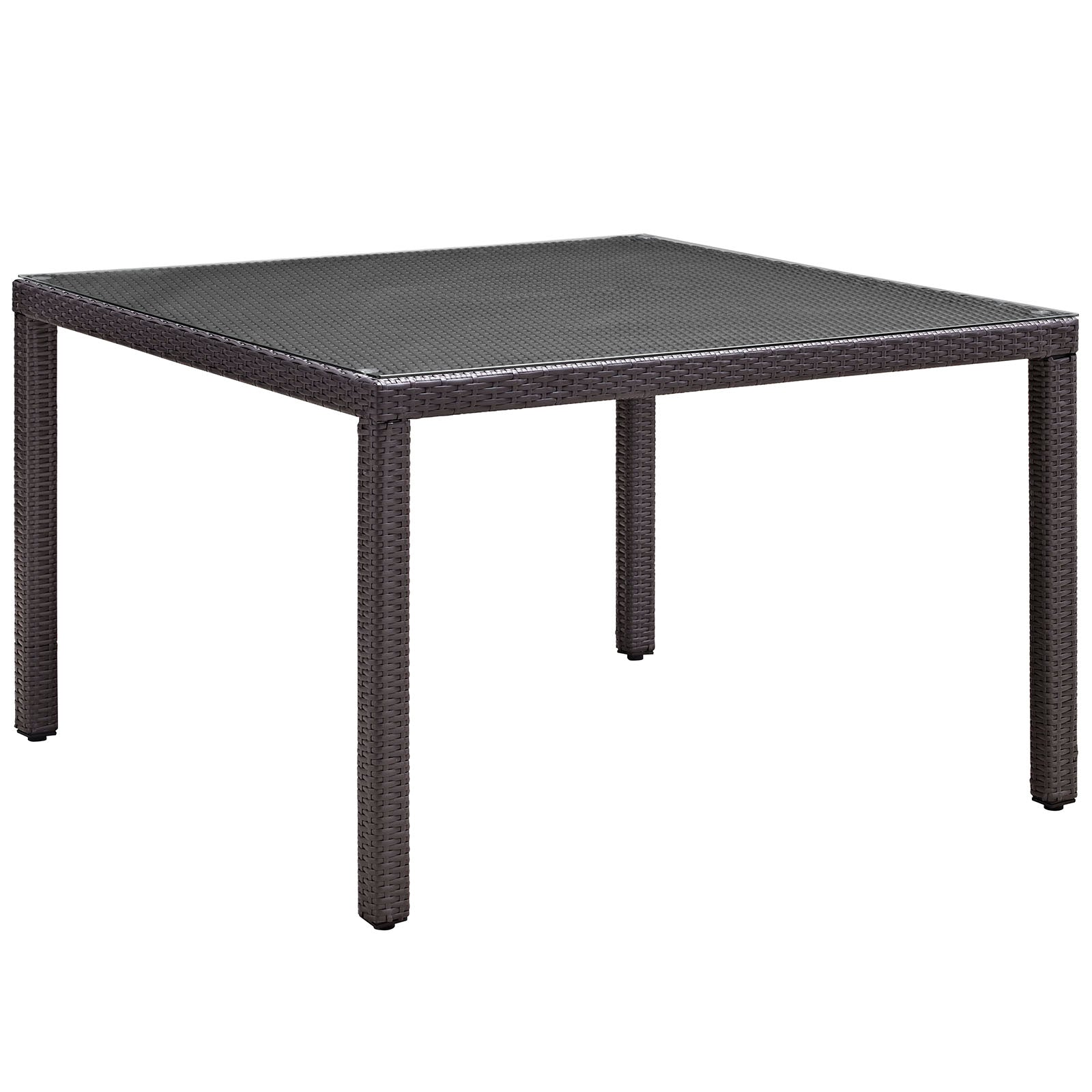 Convene 47" Square Outdoor Patio Glass Top Dining Table-Outdoor Dining Table-Modway-Wall2Wall Furnishings