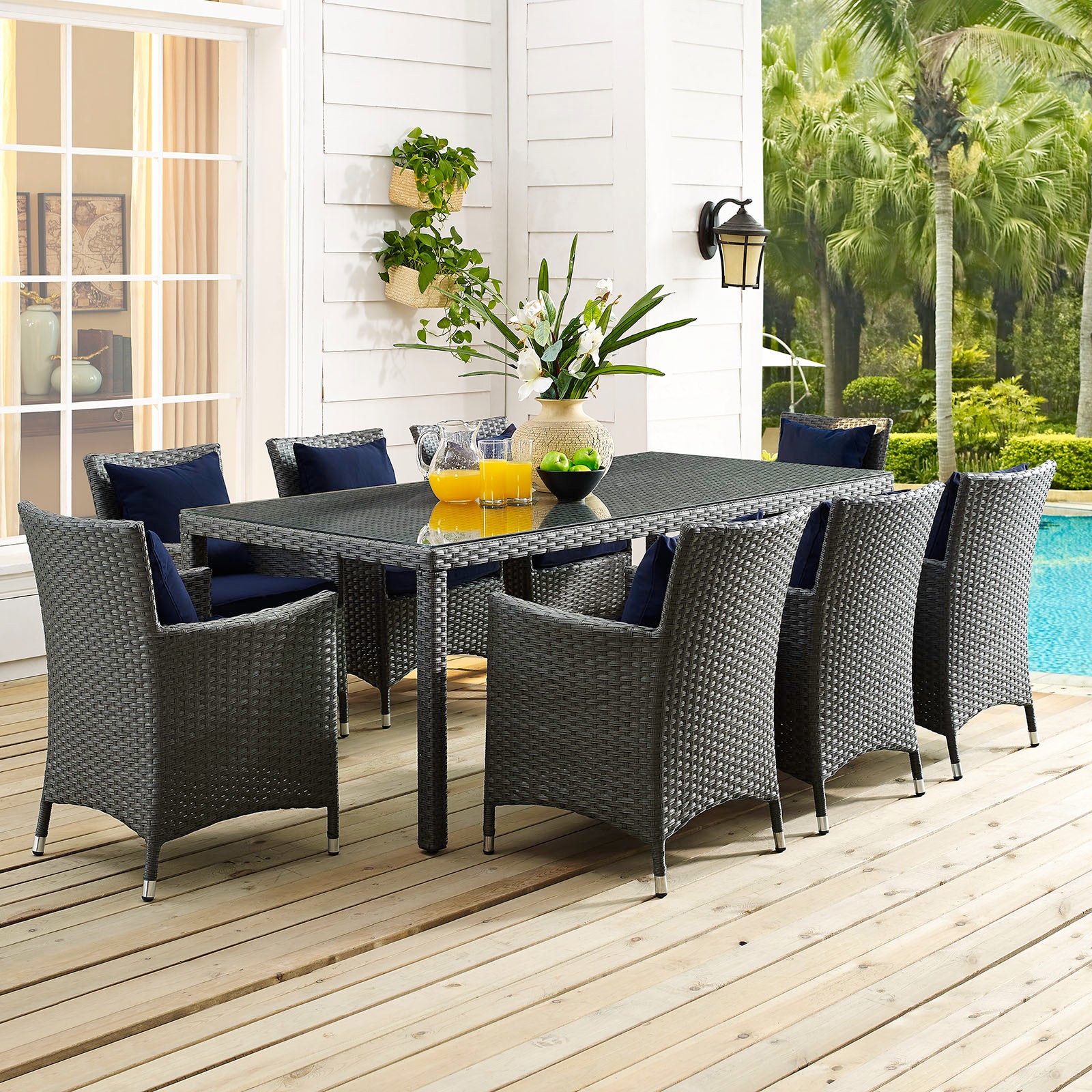 Sojourn 82" Outdoor Patio Dining Table-Outdoor Dining Table-Modway-Wall2Wall Furnishings