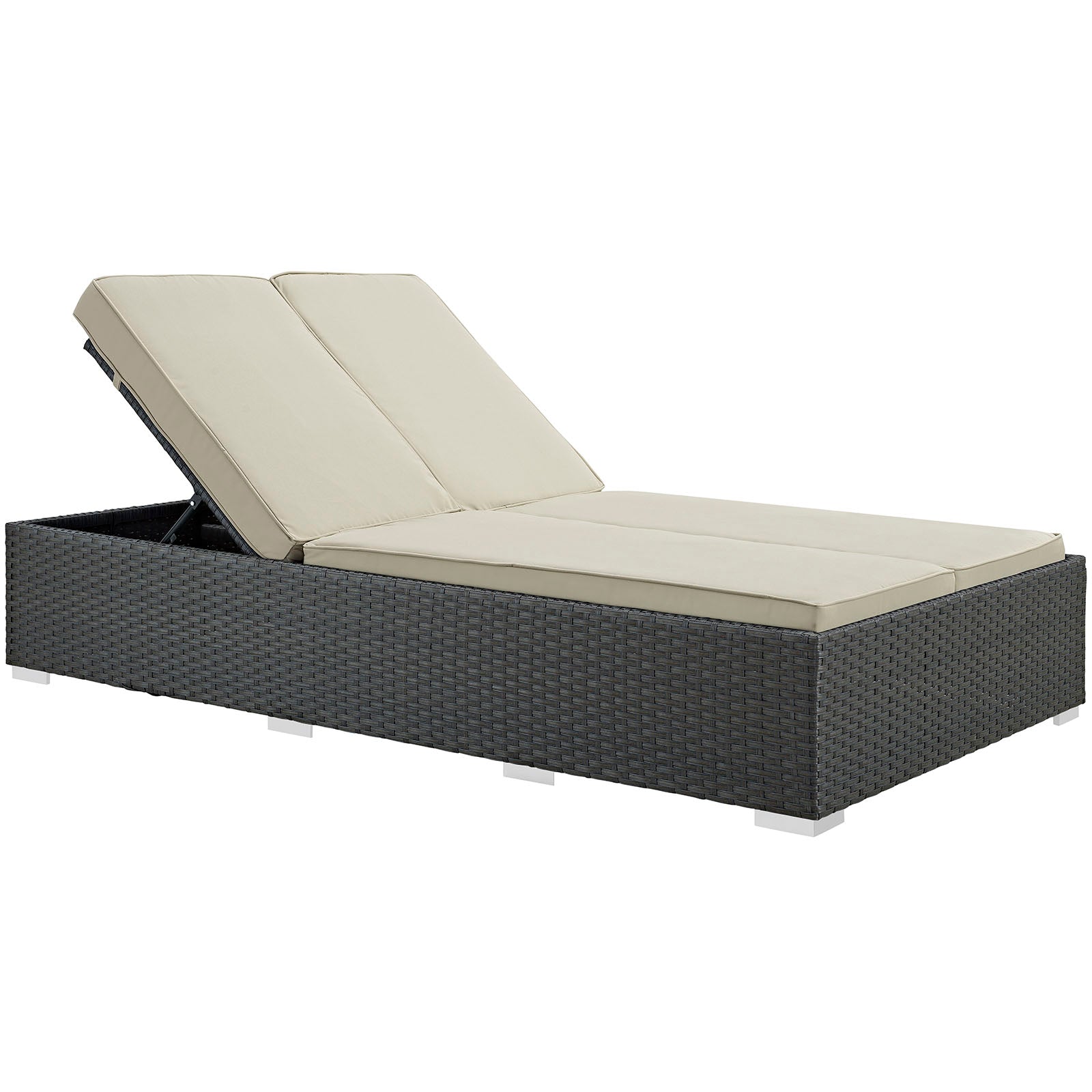 Sojourn Outdoor Patio Sunbrella® Double Chaise-Outdoor Chaise-Modway-Wall2Wall Furnishings