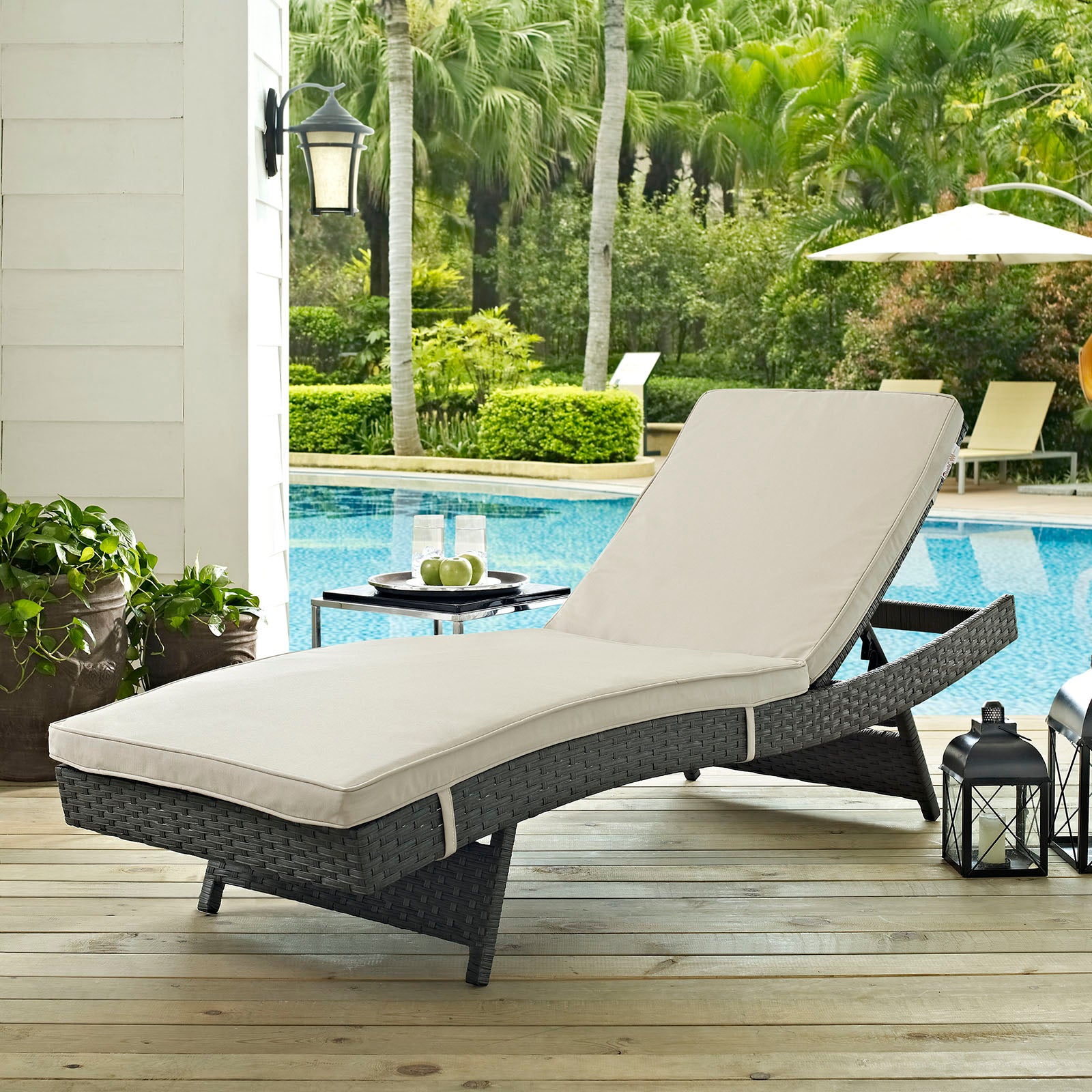 Sojourn Outdoor Patio Sunbrella® Chaise-Outdoor Chaise-Modway-Wall2Wall Furnishings