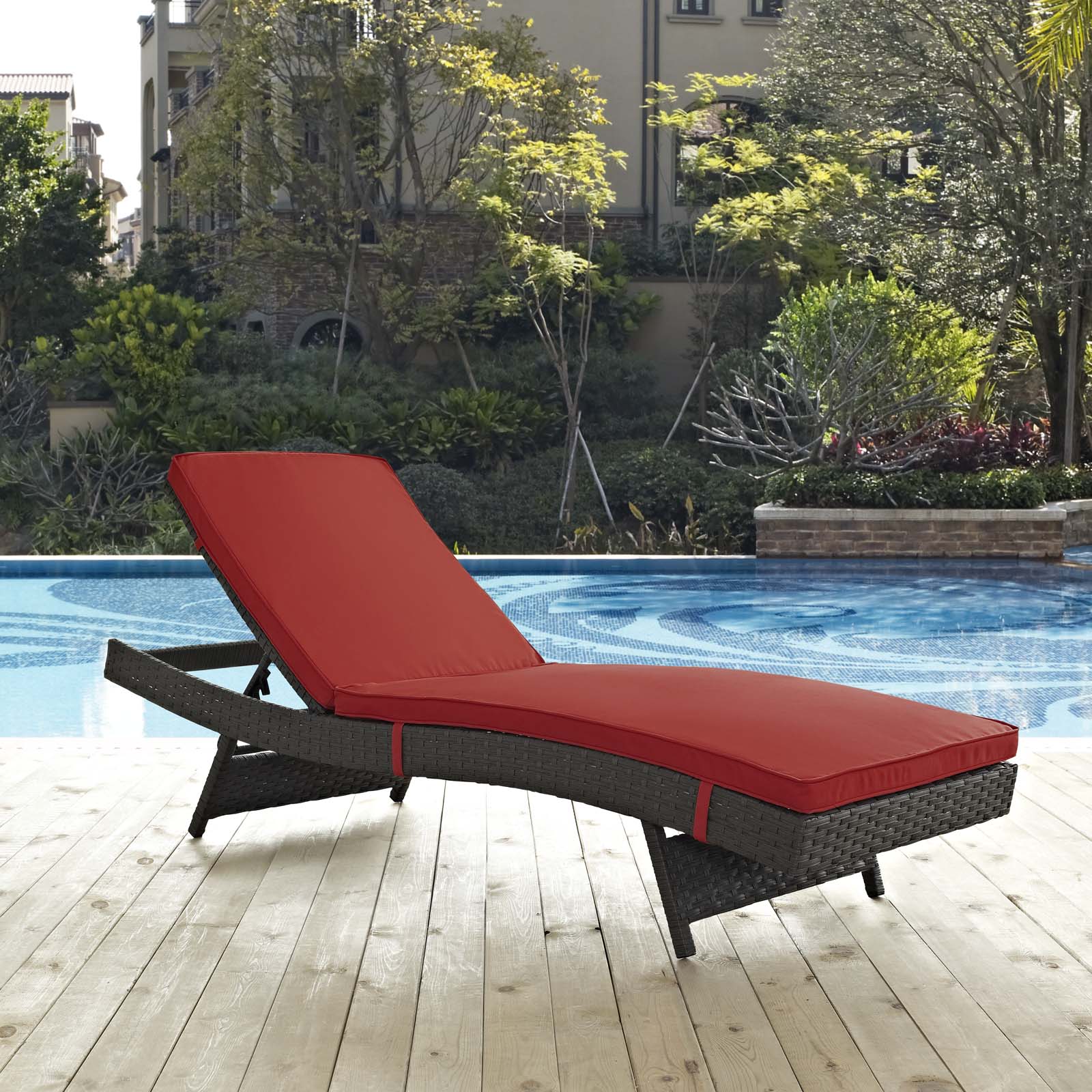 Sojourn Outdoor Patio Sunbrella® Chaise-Outdoor Chaise-Modway-Wall2Wall Furnishings