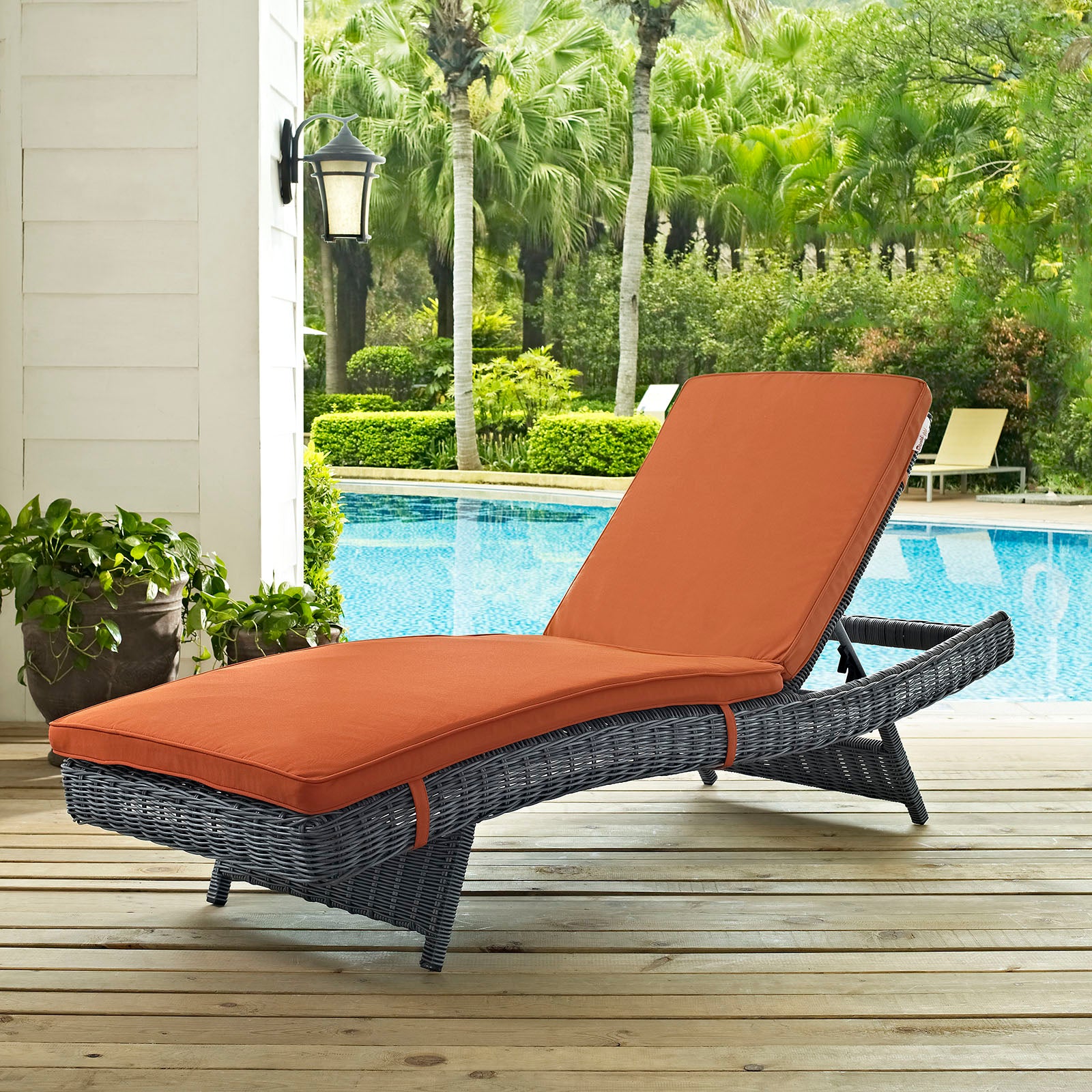 Summon Outdoor Patio Sunbrella® Chaise-Outdoor Chaise-Modway-Wall2Wall Furnishings