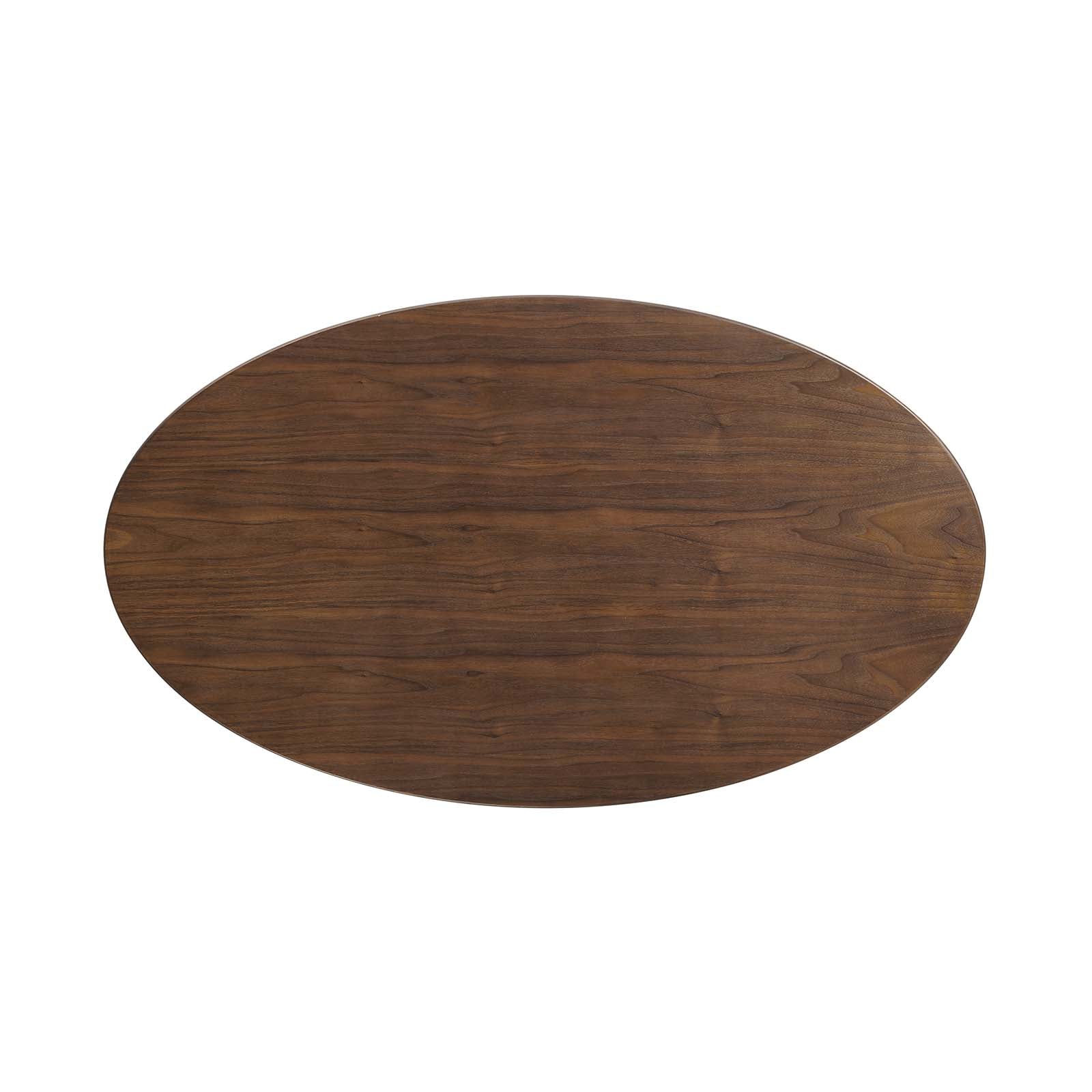 Lippa 48" Oval-Shaped Walnut Coffee Table-Coffee Table-Modway-Wall2Wall Furnishings