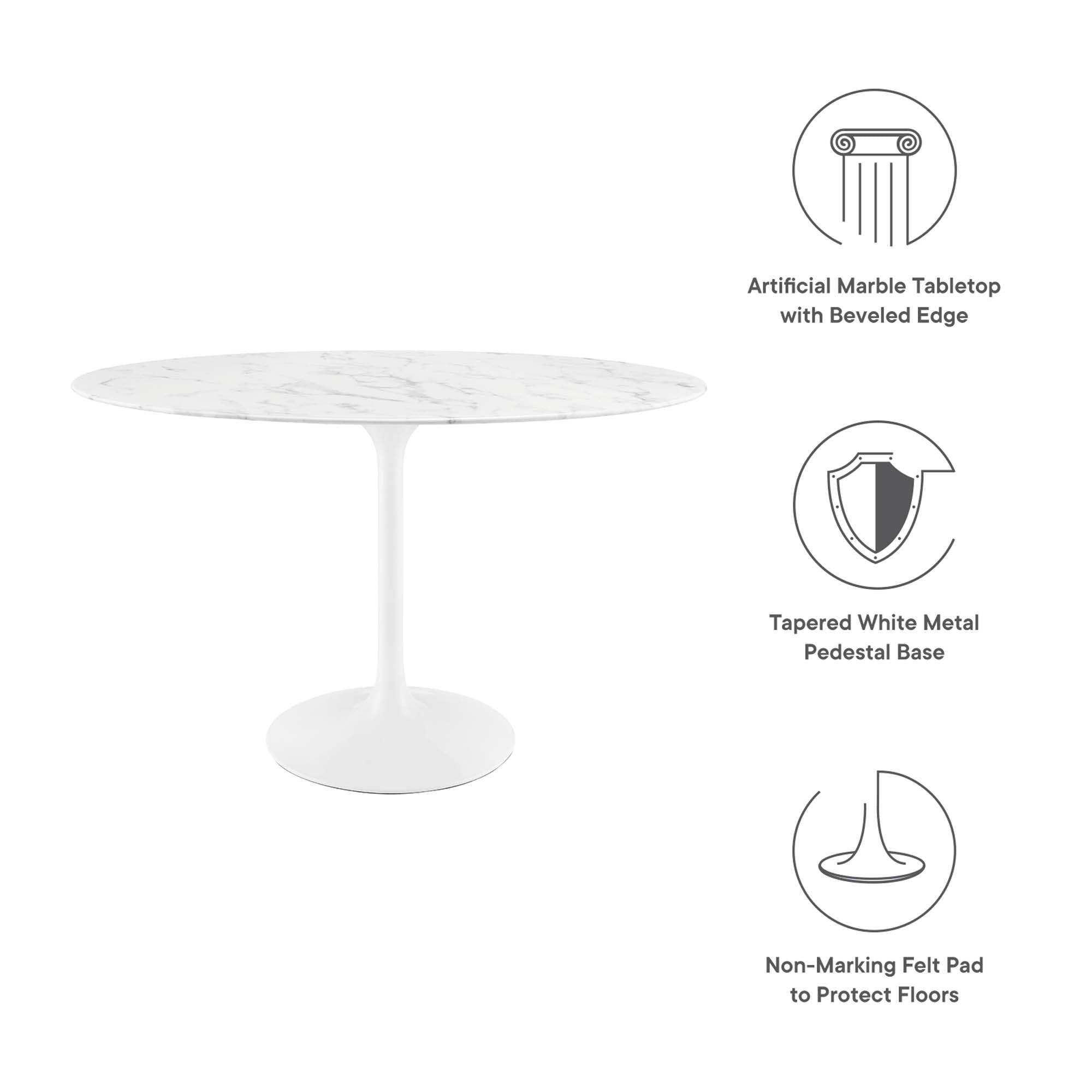 Lippa 48" Oval Faux Marble Dining Table