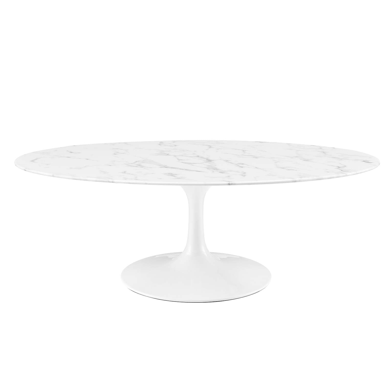 Lippa 48" Oval-Shaped Artificial Marble Coffee Table-Coffee Table-Modway-Wall2Wall Furnishings