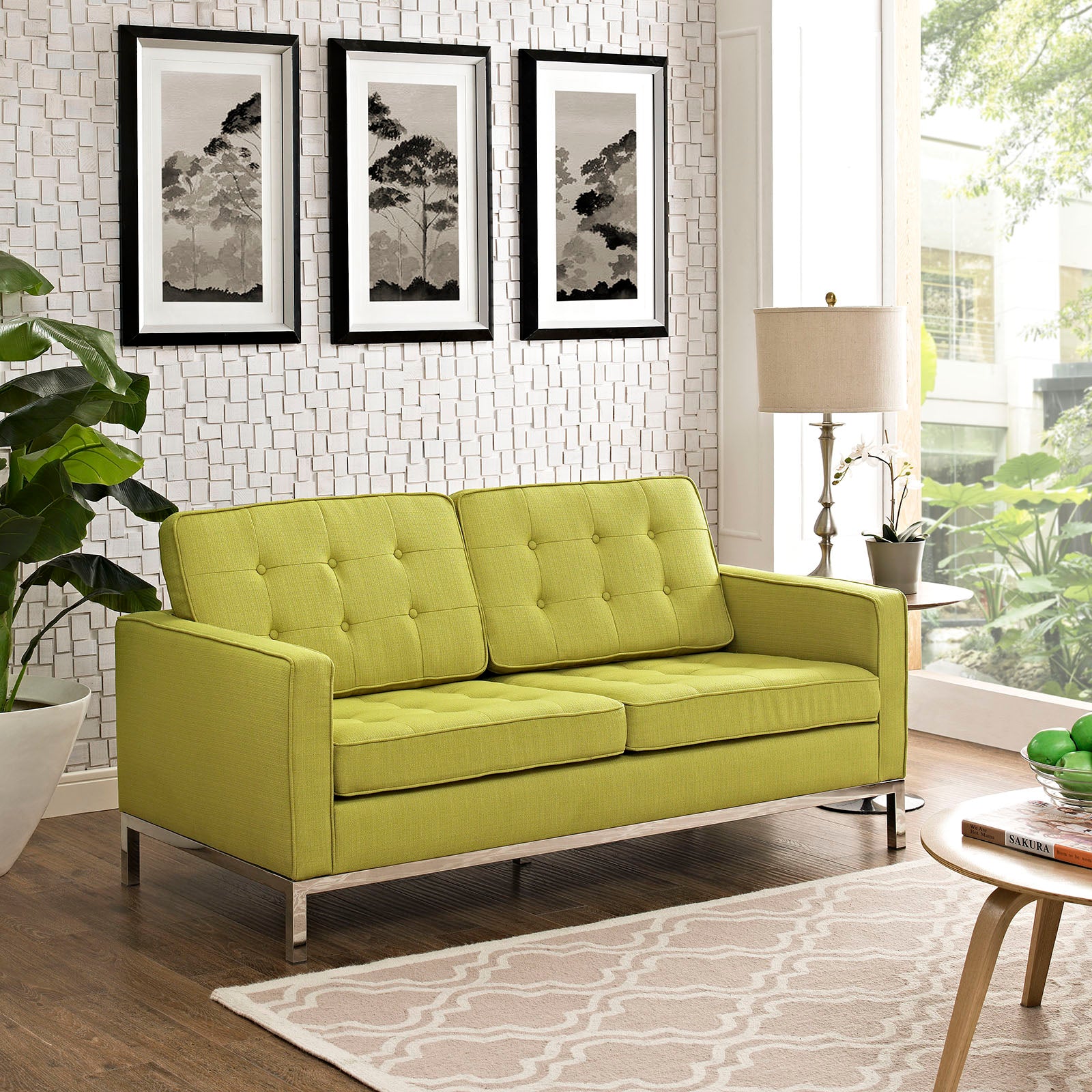 Loft Upholstered Fabric Loveseat-Loveseat-Modway-Wall2Wall Furnishings
