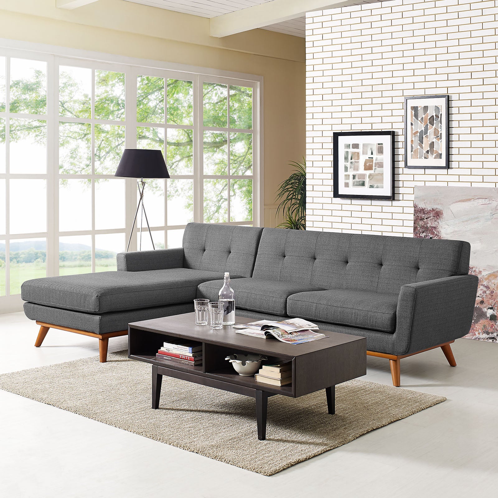Engage Left-Facing Sectional Sofa-Sectional-Modway-Wall2Wall Furnishings
