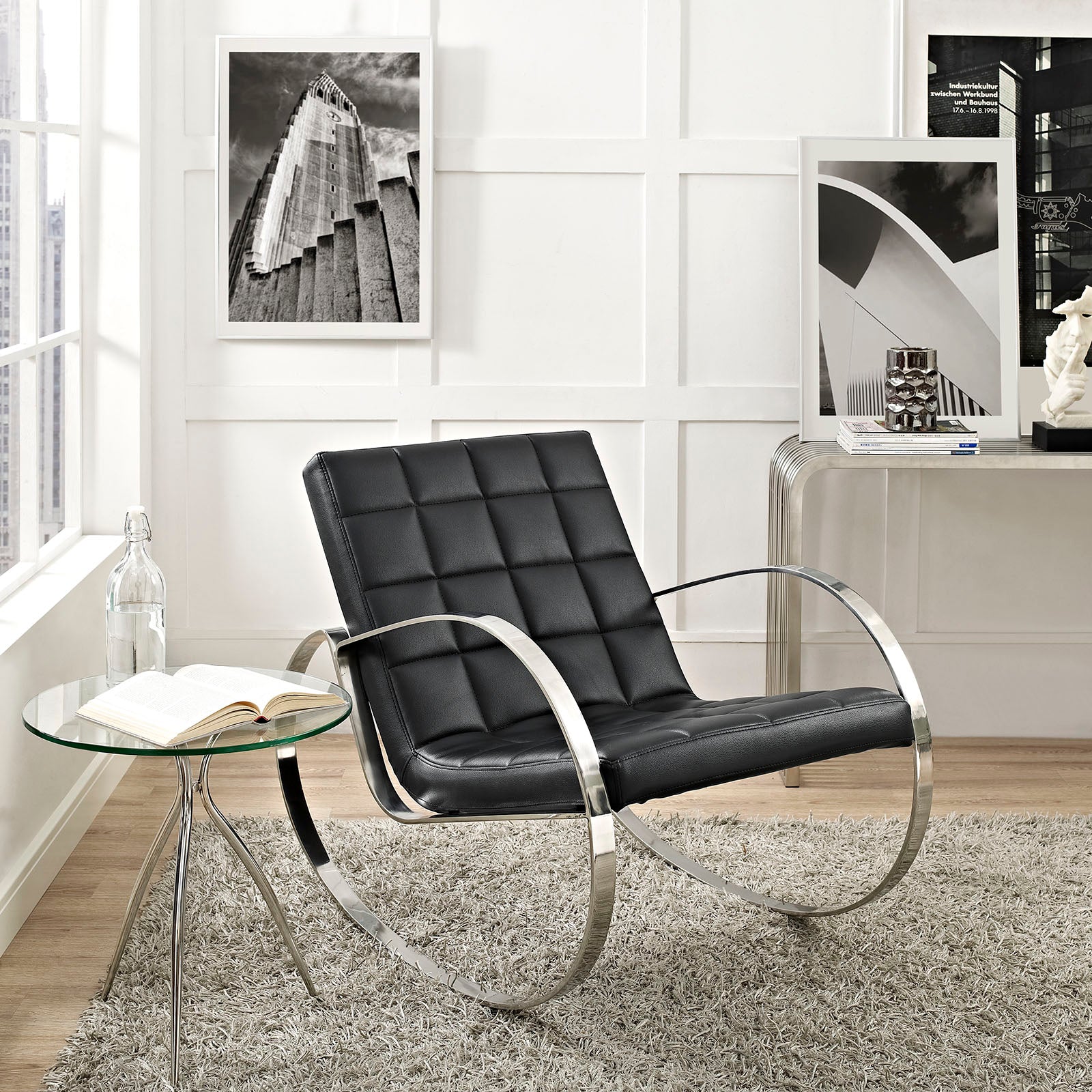 Gravitas Upholstered Vinyl Lounge Chair-Lounge Chair-Modway-Wall2Wall Furnishings
