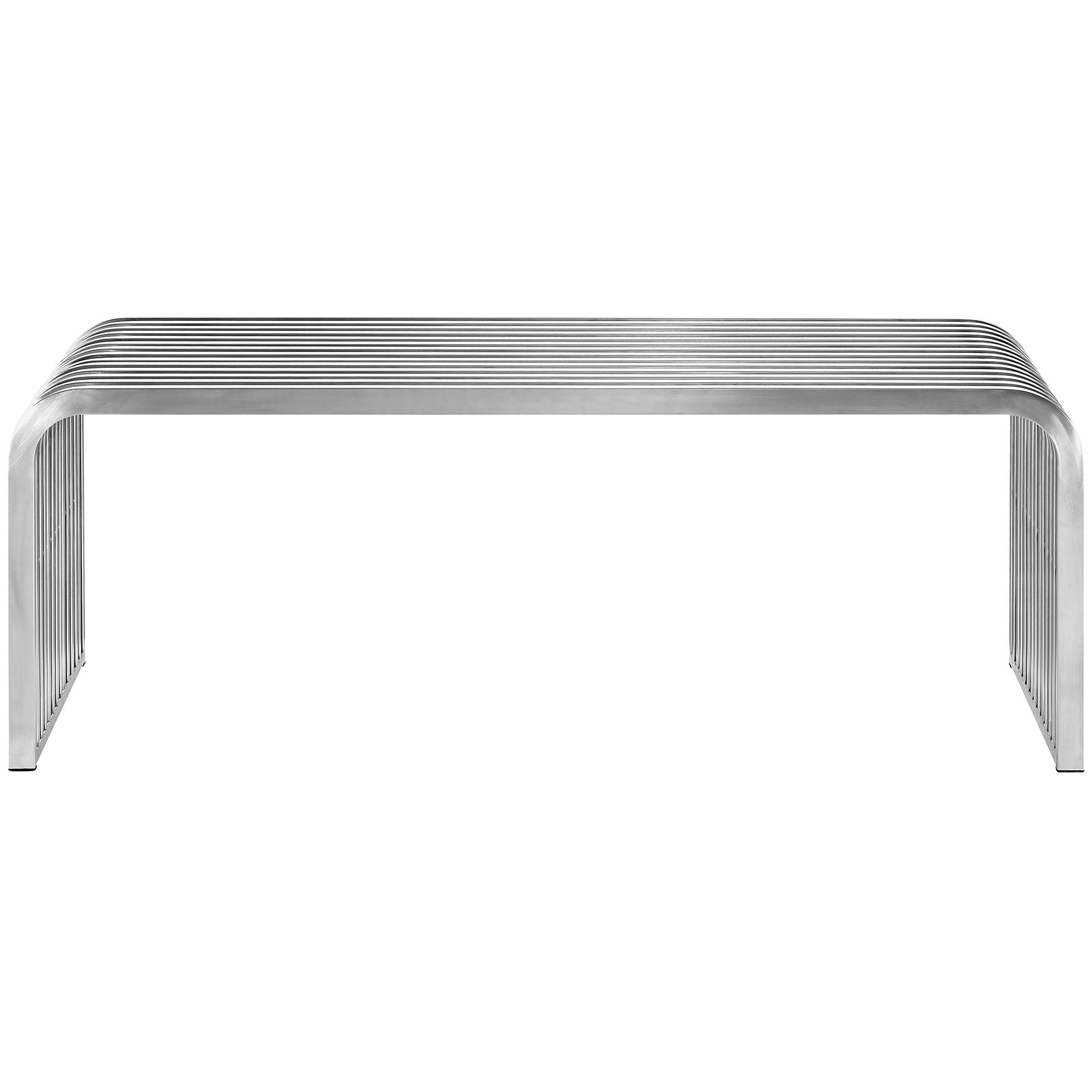 Pipe 47" Stainless Steel Bench-Bench-Modway-Wall2Wall Furnishings