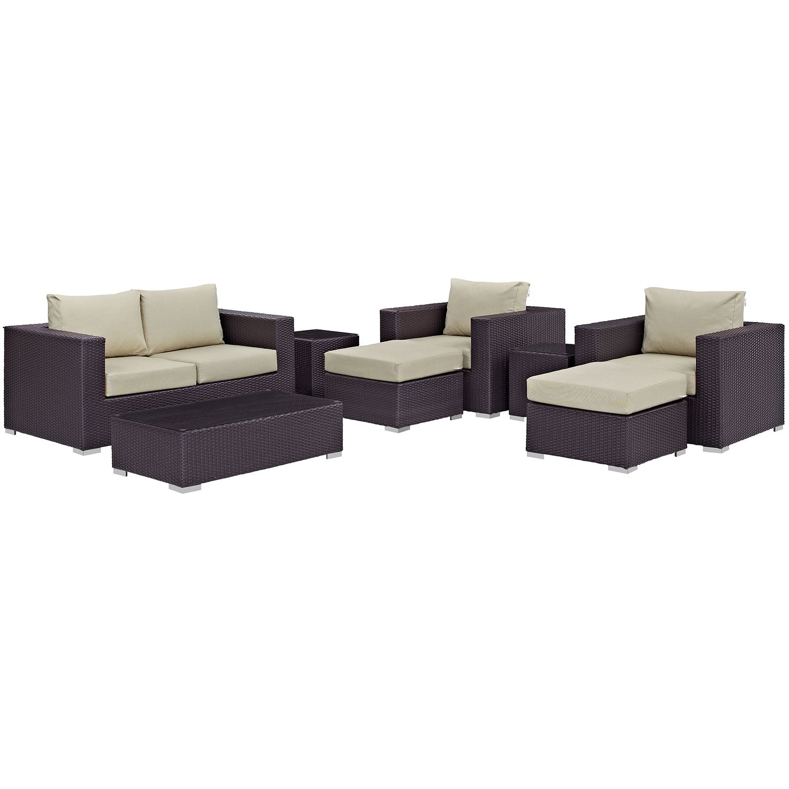 Convene 8 Piece Outdoor Patio Sofa Set-Outdoor Set-Modway-Wall2Wall Furnishings