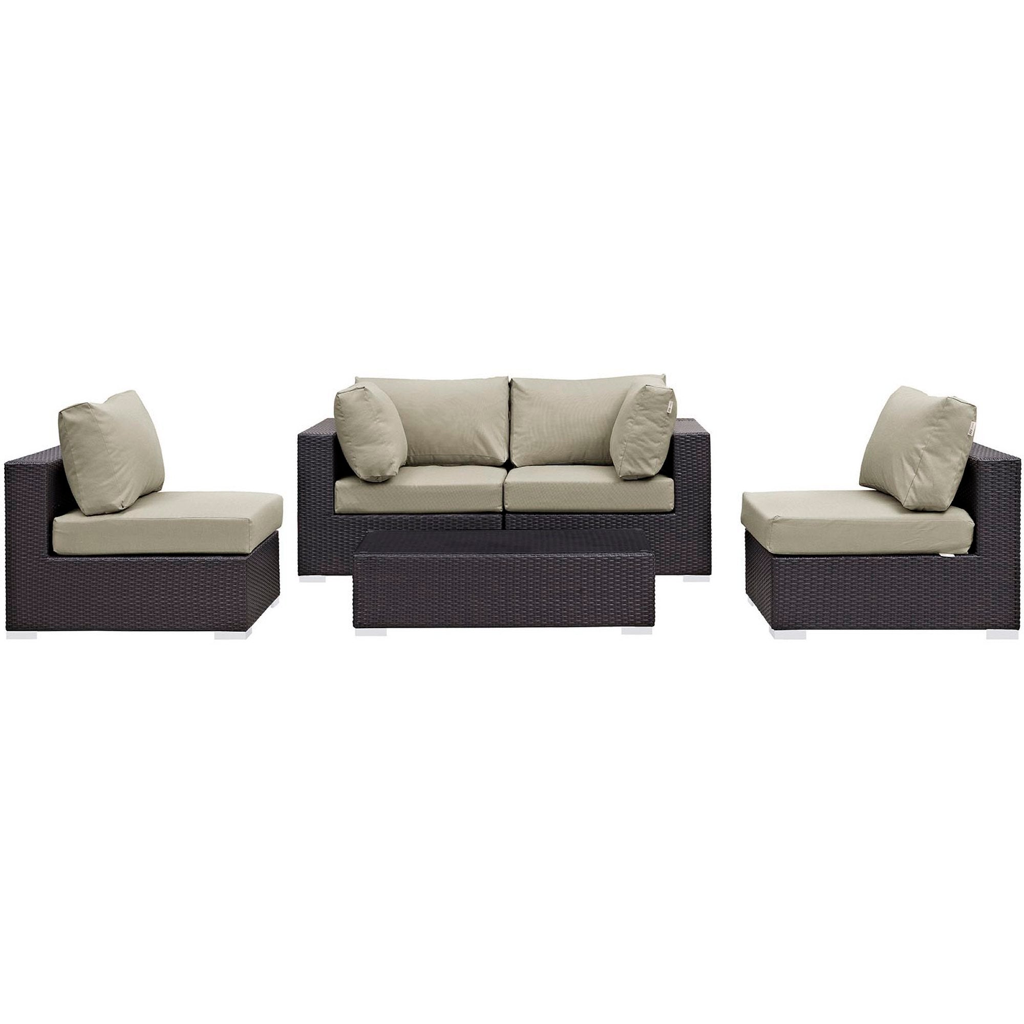 Convene 5 Piece Outdoor Patio Sectional Set