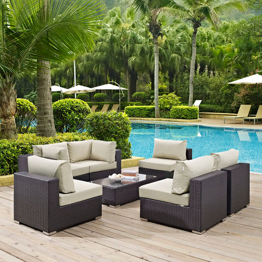 Convene 7 Piece Outdoor Patio Sectional Set