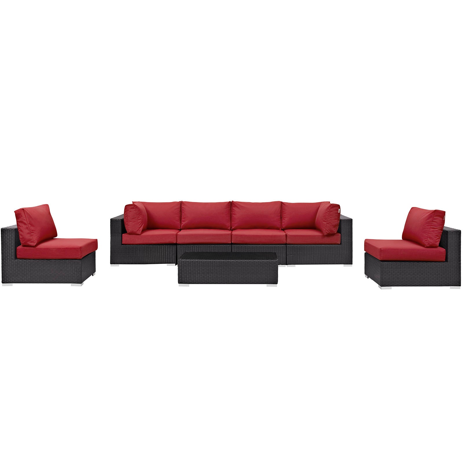 Convene 7 Piece Outdoor Patio Sectional Set-Outdoor Set-Modway-Wall2Wall Furnishings