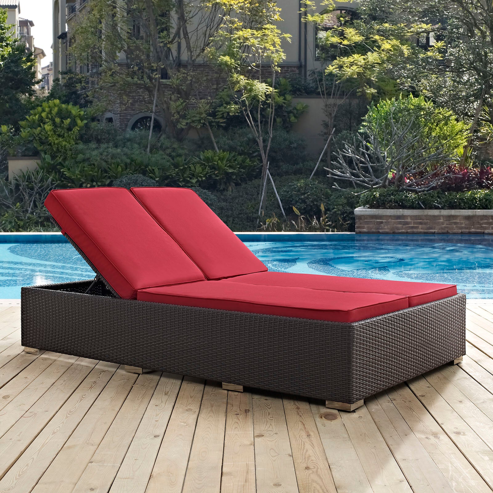 Convene Double Outdoor Patio Chaise-Outdoor Chaise-Modway-Wall2Wall Furnishings