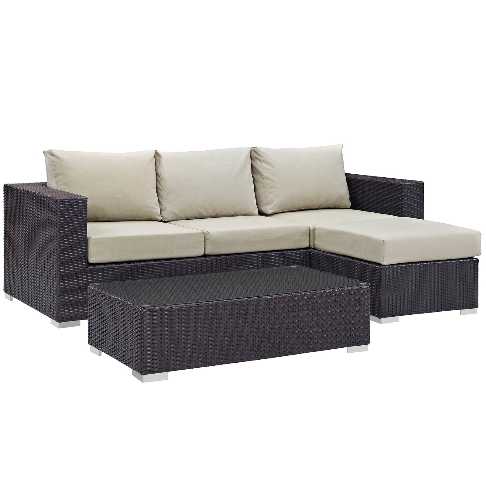 Convene 3 Piece Outdoor Patio Sofa Set-Outdoor Set-Modway-Wall2Wall Furnishings