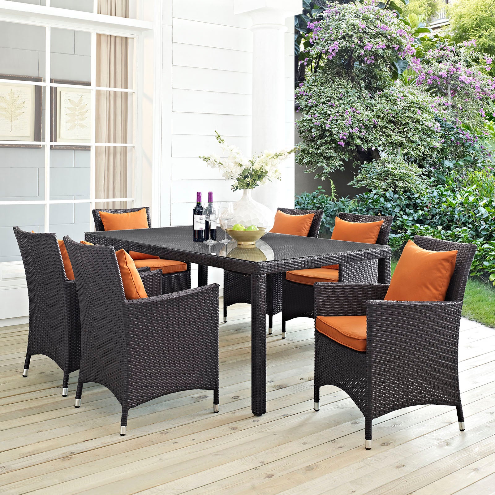 Convene 7 Piece Outdoor Patio Dining Set-Outdoor Dining Set-Modway-Wall2Wall Furnishings