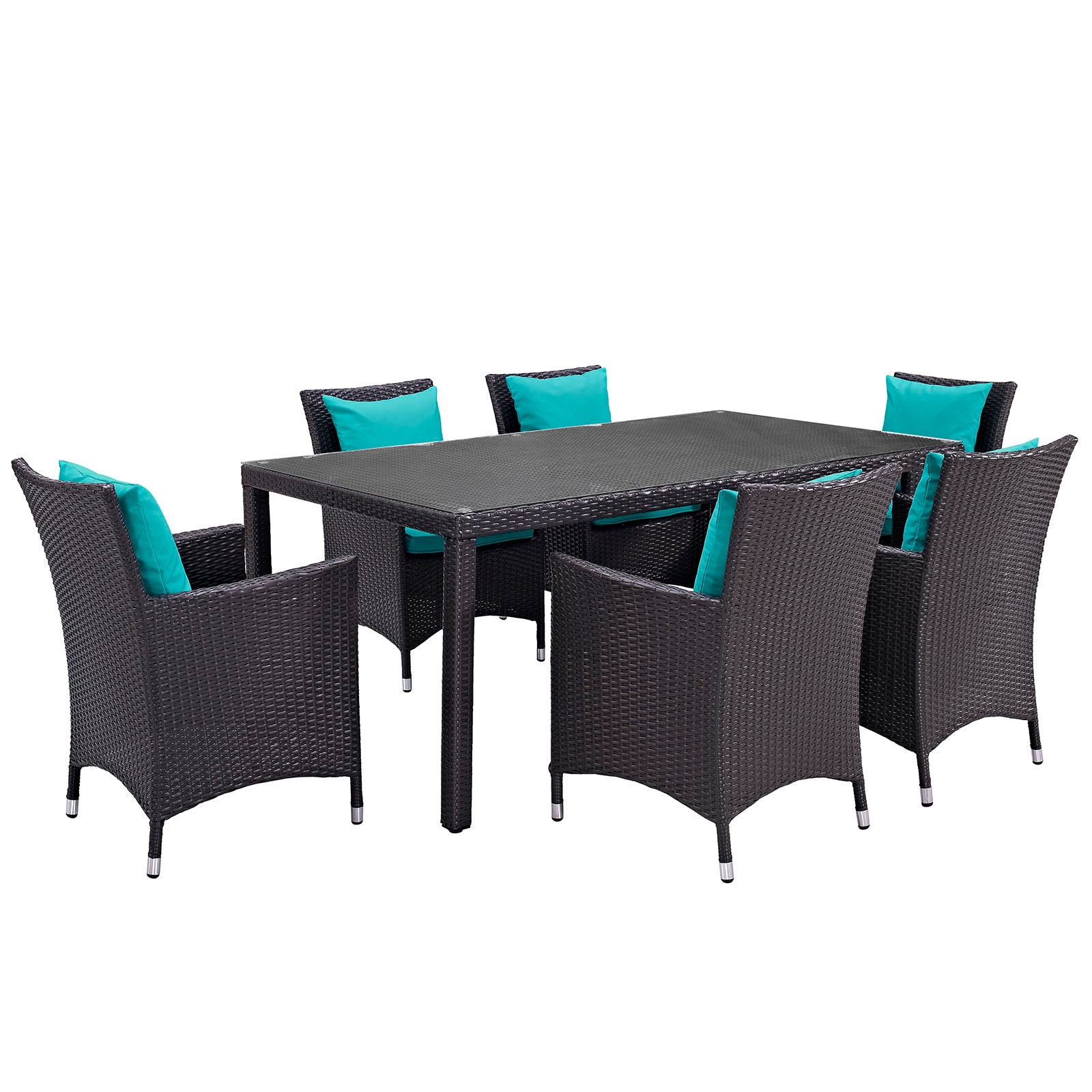 Convene 7 Piece Outdoor Patio Dining Set-Outdoor Dining Set-Modway-Wall2Wall Furnishings