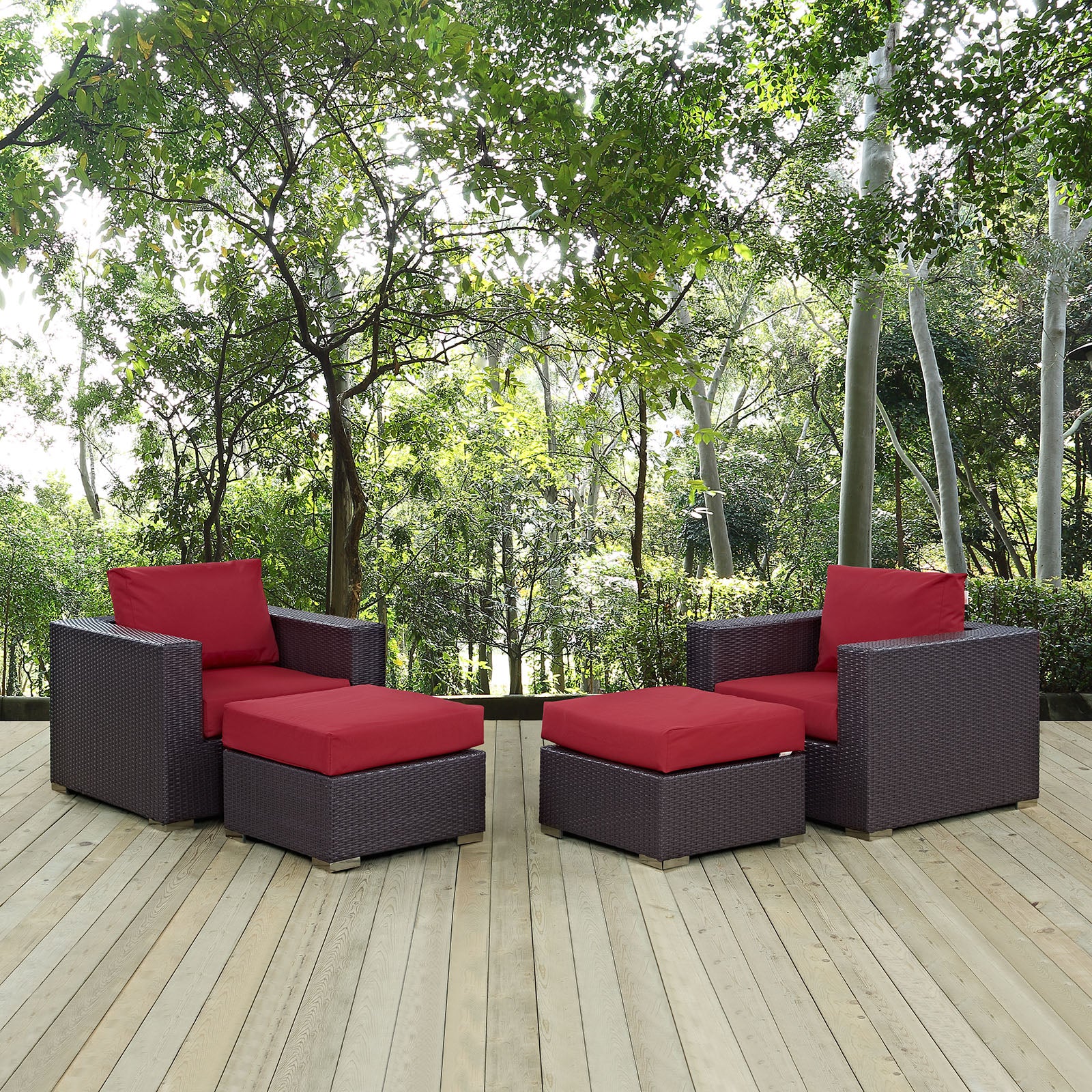 Convene 4 Piece Outdoor Patio Armchair Set-Outdoor Set-Modway-Wall2Wall Furnishings