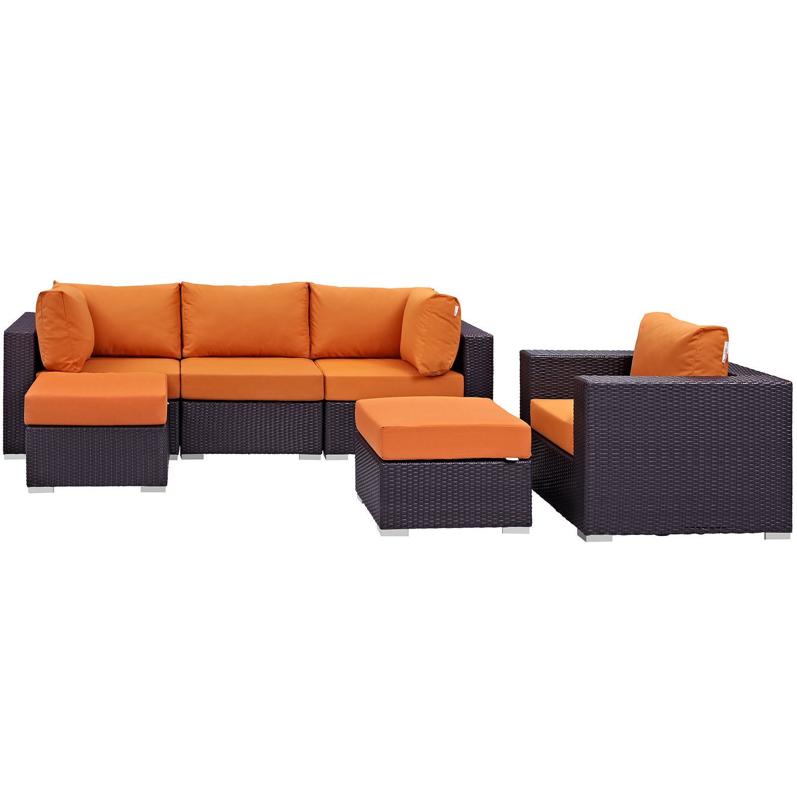 Convene 6 Piece Outdoor Patio Sectional Set-Outdoor Set-Modway-Wall2Wall Furnishings
