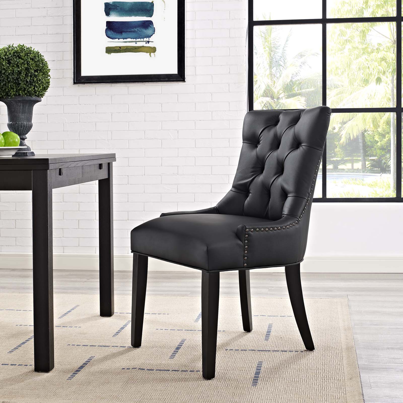 Regent Tufted Vegan Leather Dining Chair-Dining Chair-Modway-Wall2Wall Furnishings