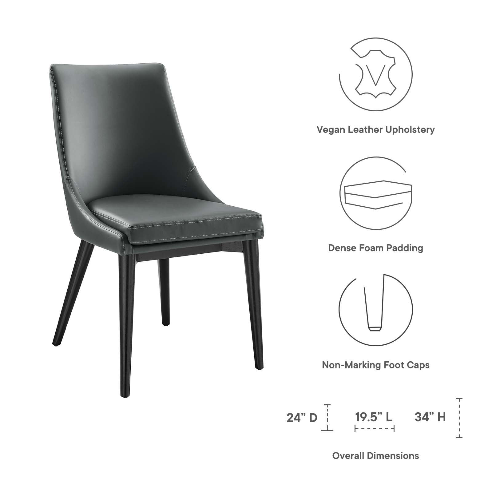 Viscount Vegan Leather Dining Chair-Dining Chair-Modway-Wall2Wall Furnishings