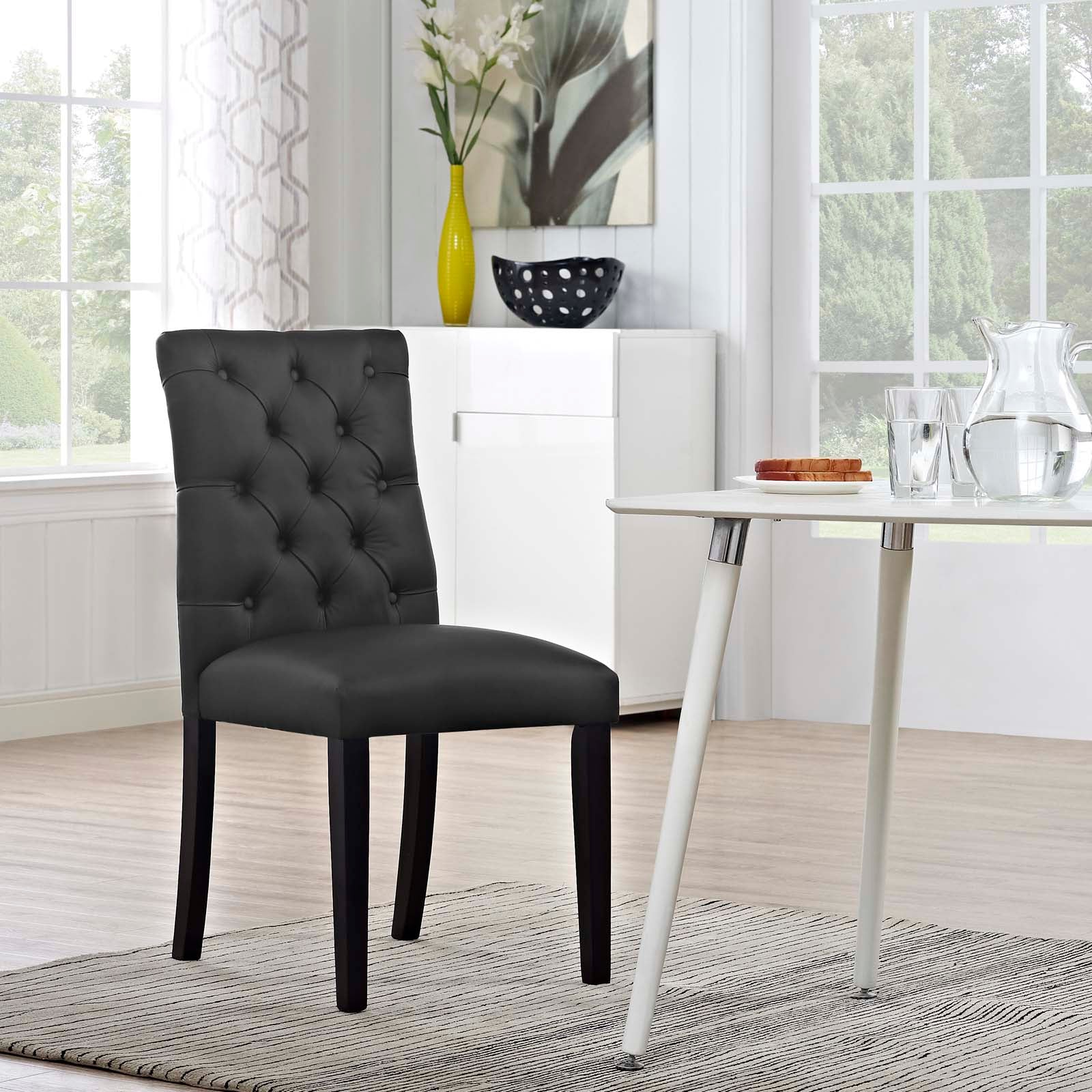 Duchess Button Tufted Vegan Leather Dining Chair-Dining Chair-Modway-Wall2Wall Furnishings