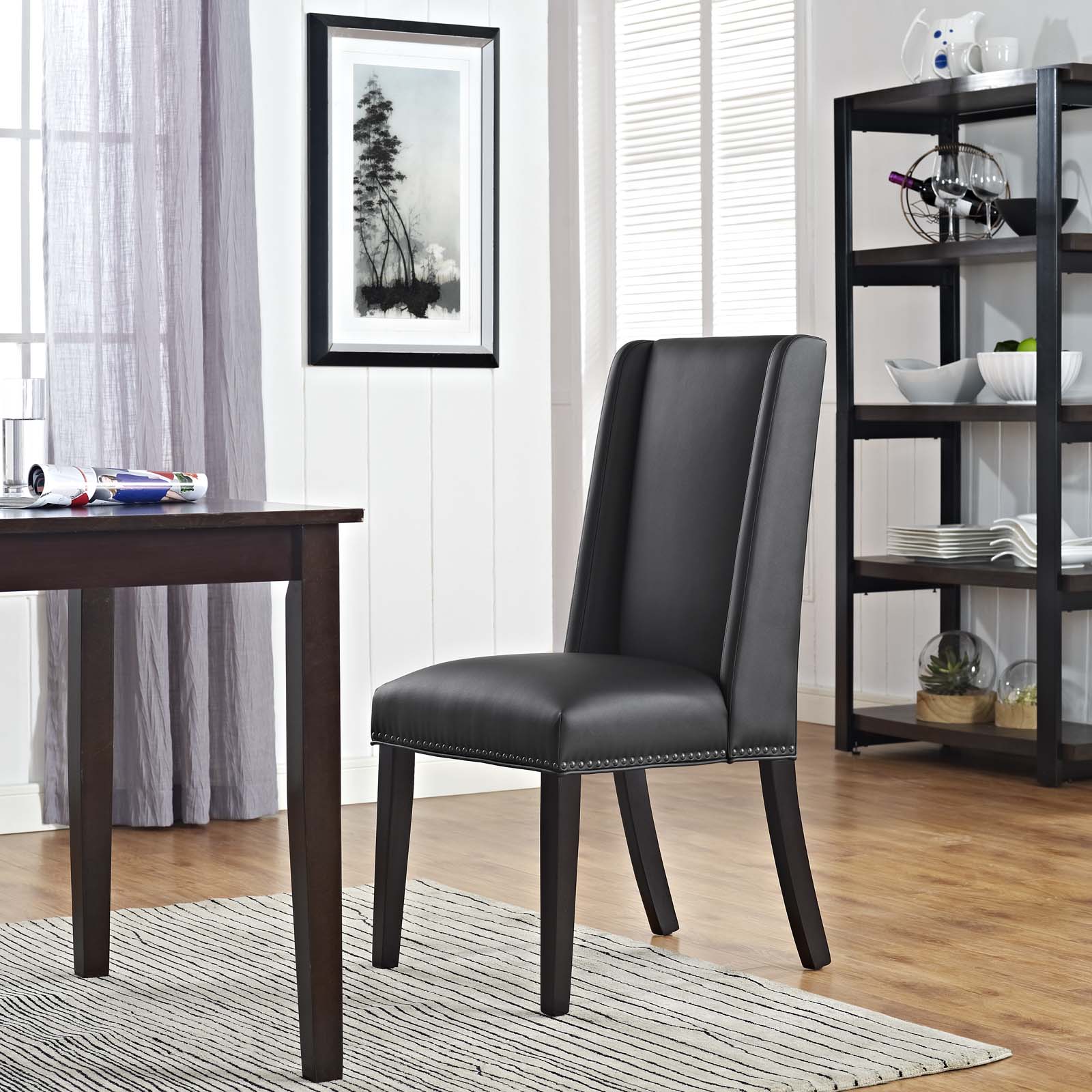 Baron Vegan Leather Dining Chair-Dining Chair-Modway-Wall2Wall Furnishings