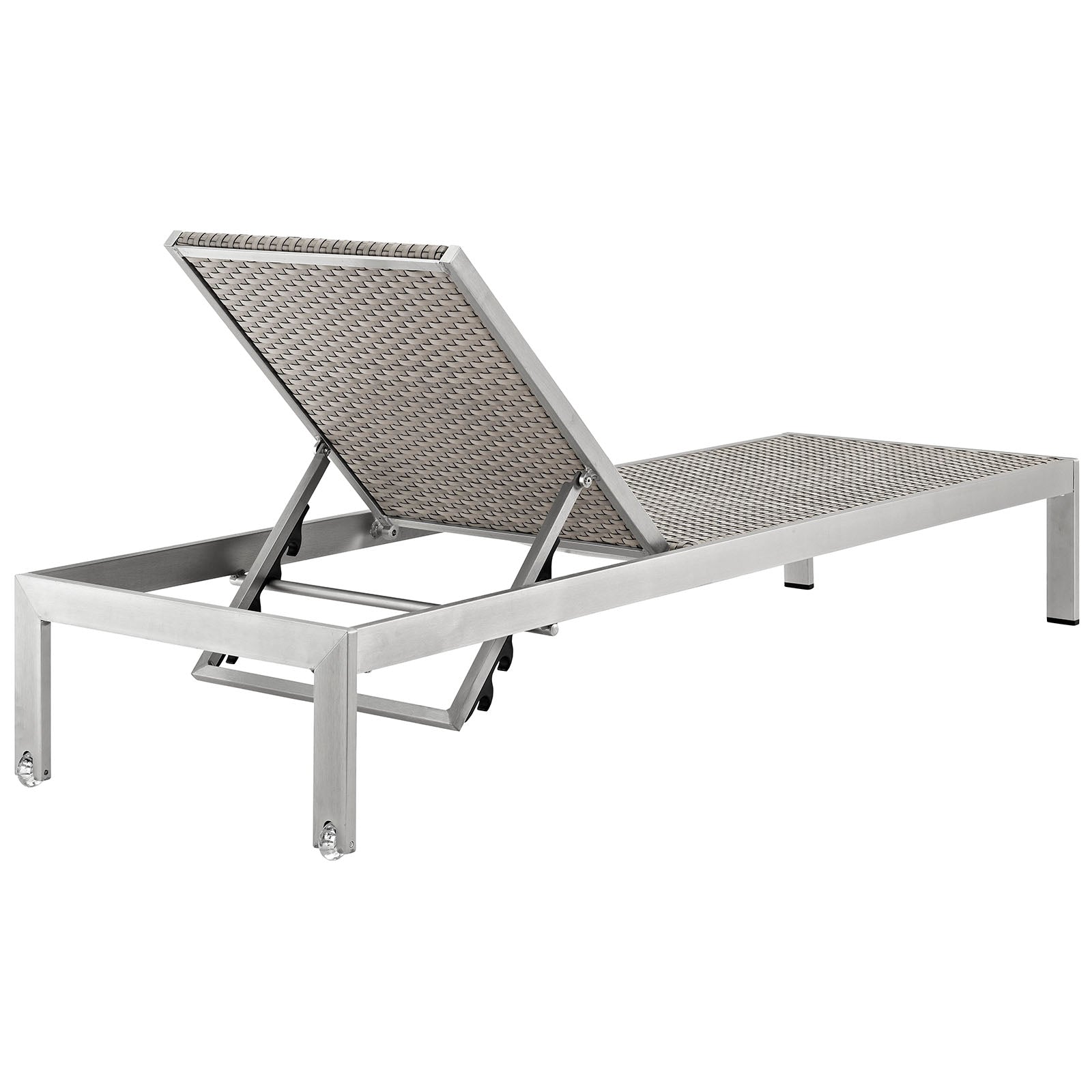 Shore Outdoor Patio Aluminum Rattan Chaise-Outdoor Chaise-Modway-Wall2Wall Furnishings