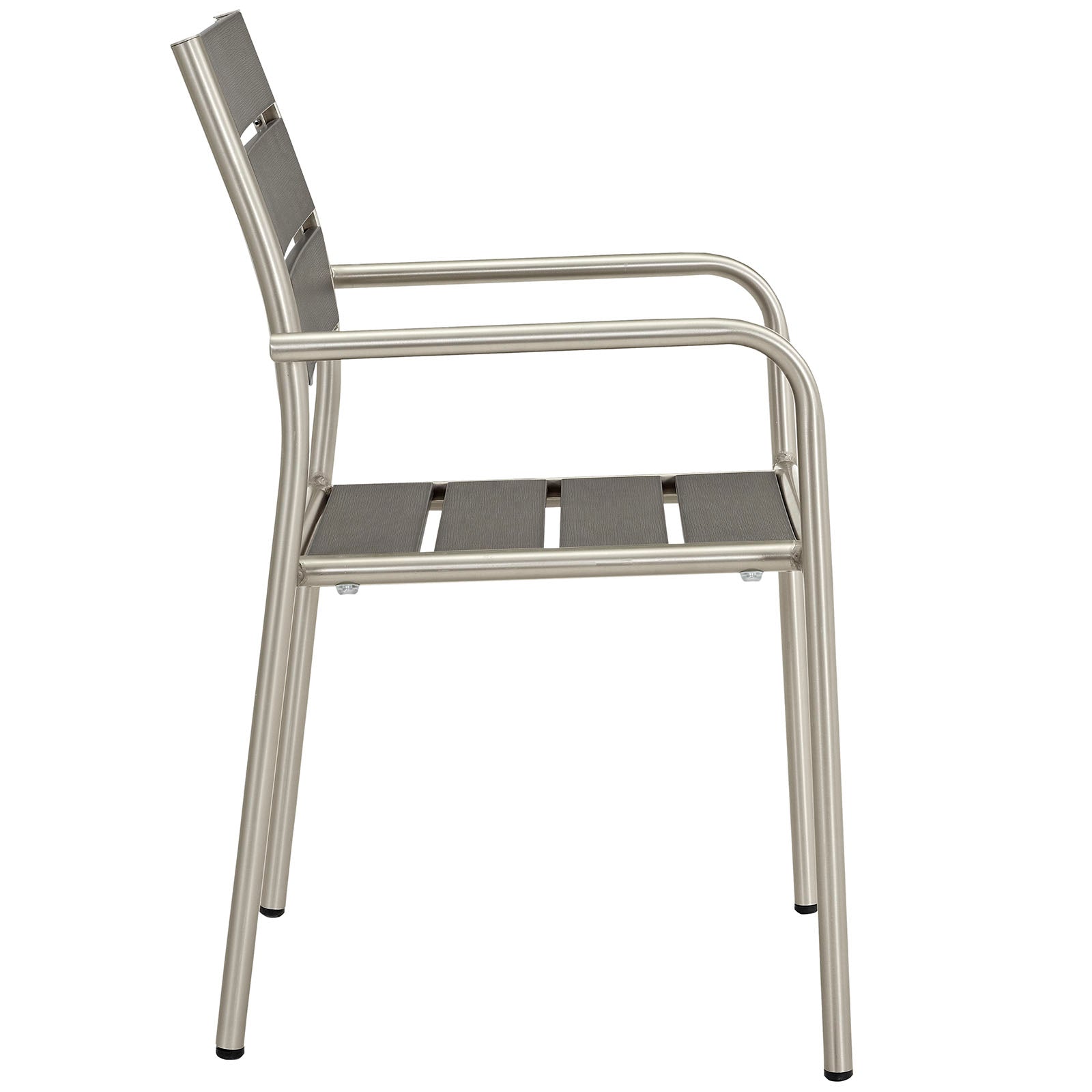 Shore Outdoor Patio Aluminum Dining Rounded Armchair-Outdoor Dining Chair-Modway-Wall2Wall Furnishings