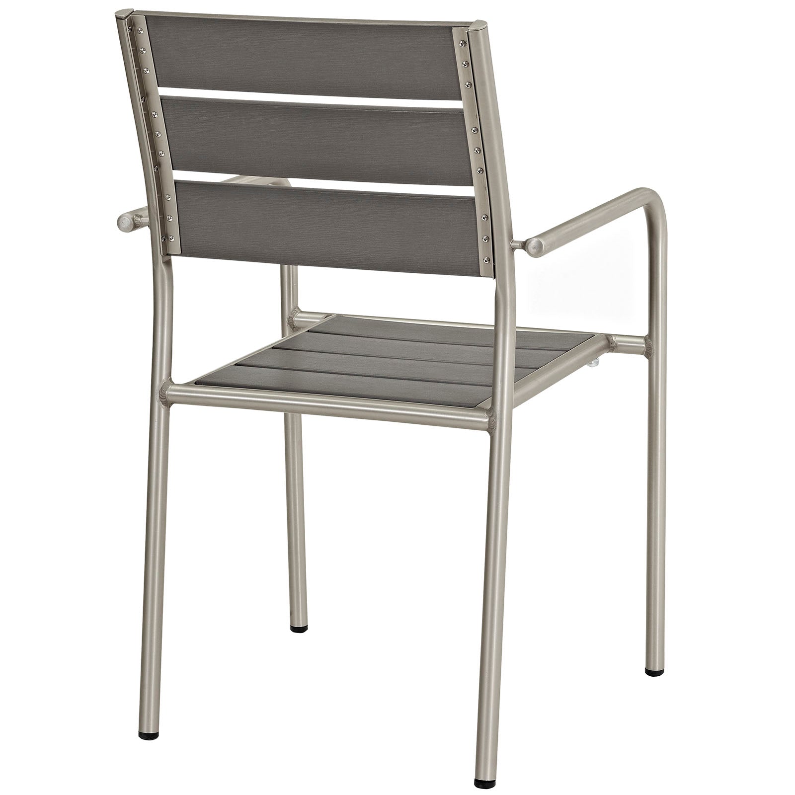 Shore Outdoor Patio Aluminum Dining Rounded Armchair-Outdoor Dining Chair-Modway-Wall2Wall Furnishings