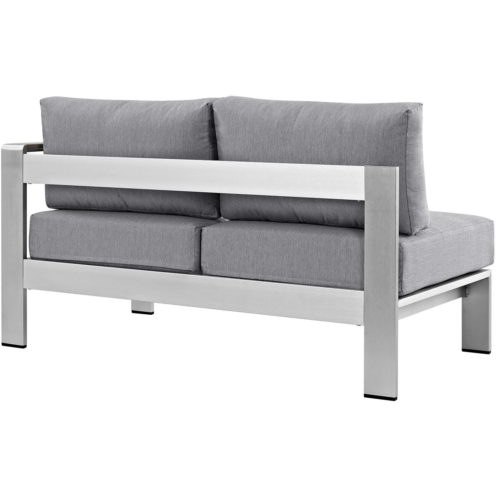 Shore Right-Arm Corner Sectional Outdoor Patio Aluminum Loveseat-Outdoor Loveseat-Modway-Wall2Wall Furnishings