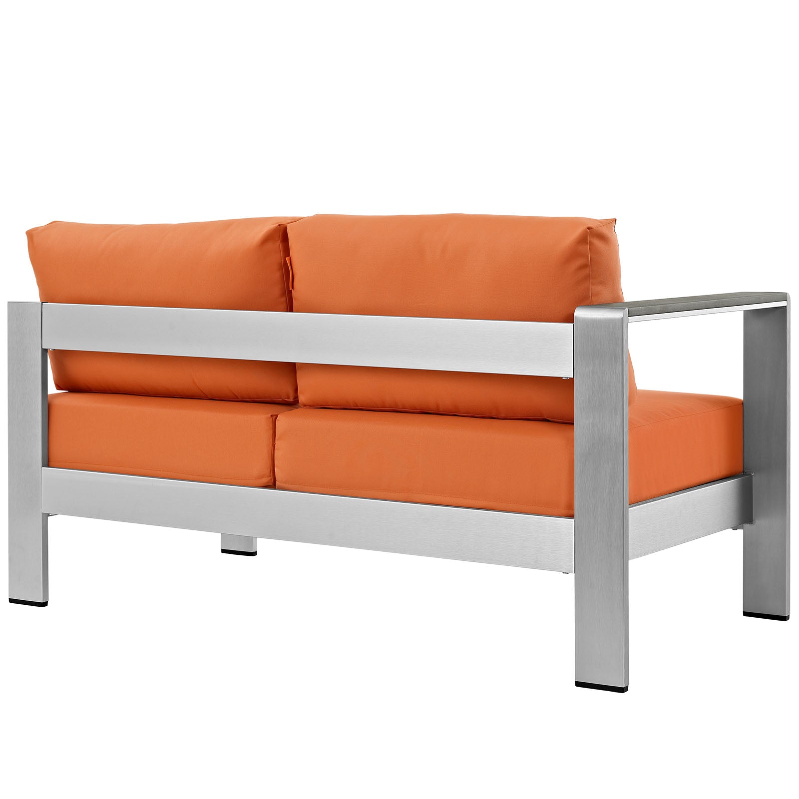Shore Left-Arm Corner Sectional Outdoor Patio Aluminum Loveseat-Outdoor Loveseat-Modway-Wall2Wall Furnishings