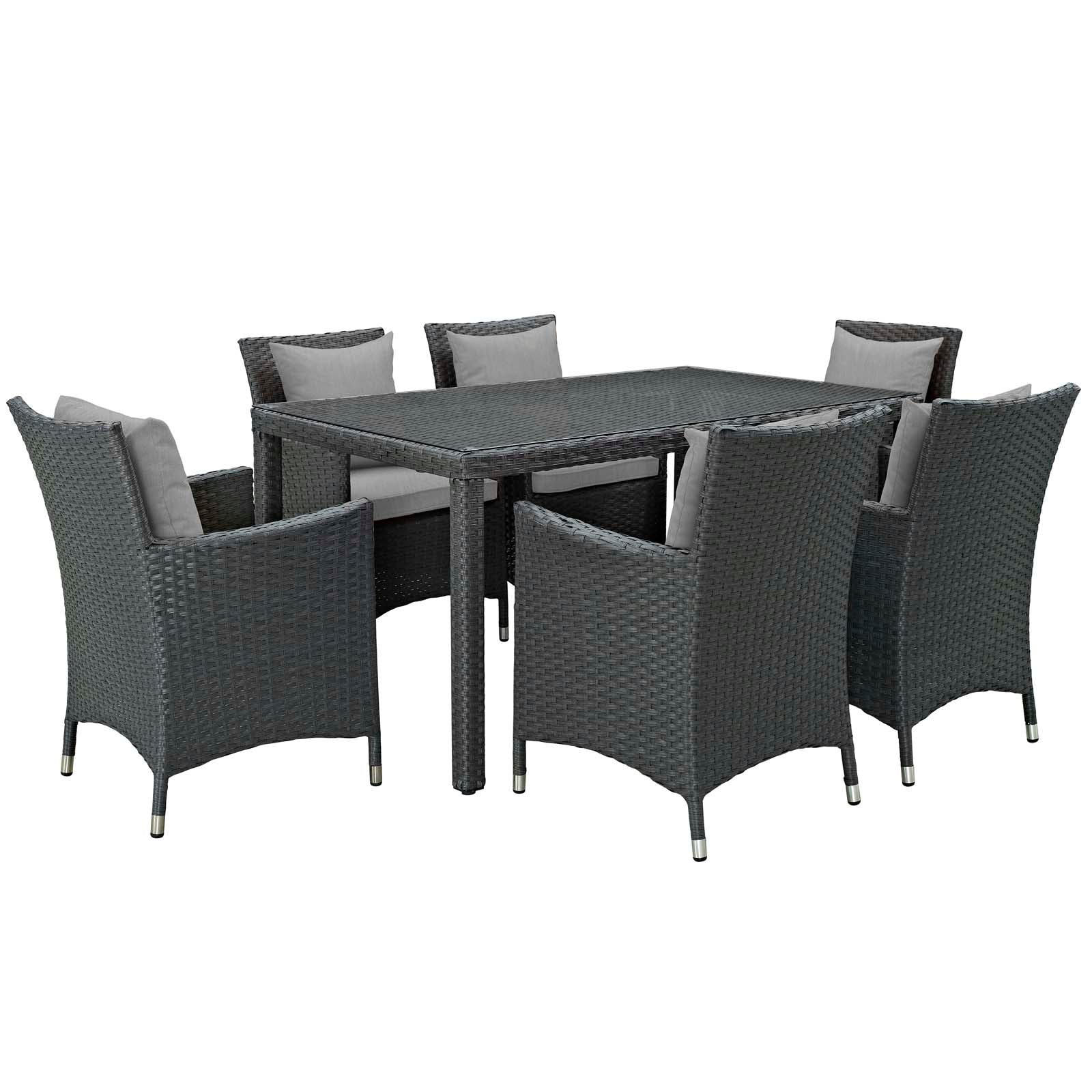 Sojourn 7 Piece Outdoor Patio Sunbrella® Dining Set-Outdoor Dining Set-Modway-Wall2Wall Furnishings