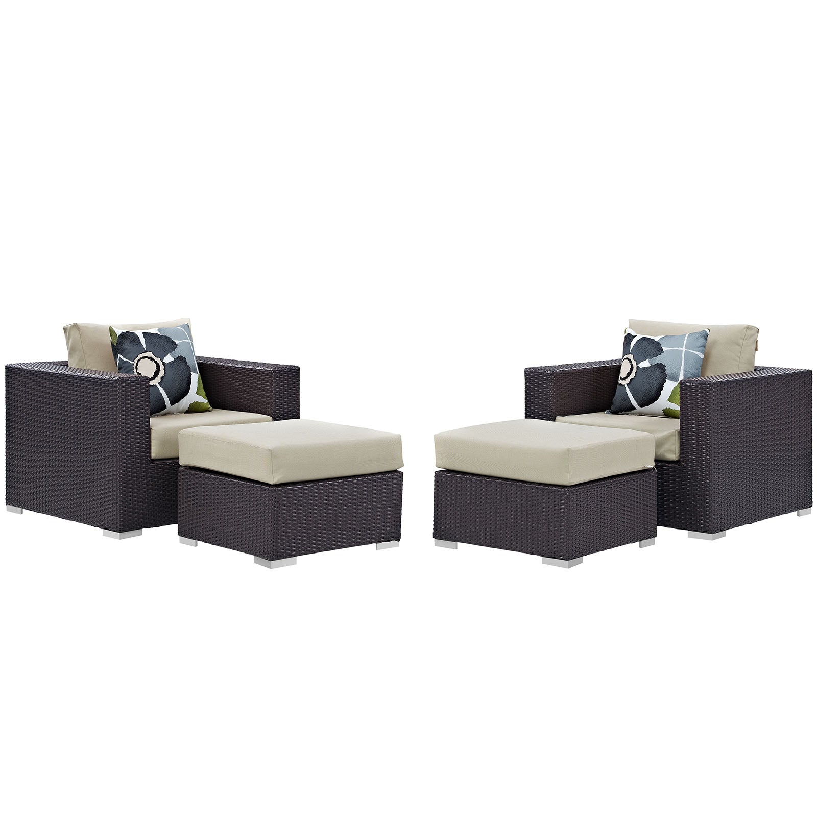 Convene 4 Piece Outdoor Patio Sectional Set-Outdoor Set-Modway-Wall2Wall Furnishings
