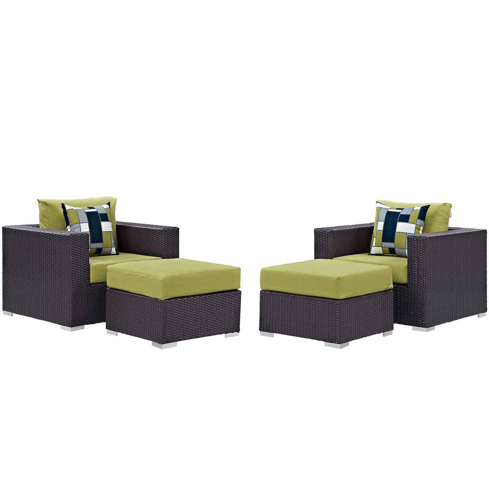 Convene 4 Piece Outdoor Patio Sectional Set-Outdoor Set-Modway-Wall2Wall Furnishings