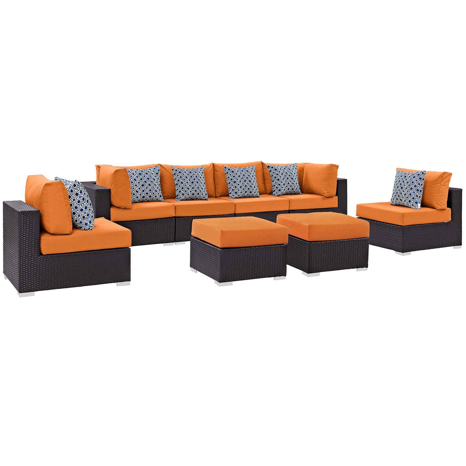 Convene 8 Piece Outdoor Patio Sectional Set-Outdoor Set-Modway-Wall2Wall Furnishings