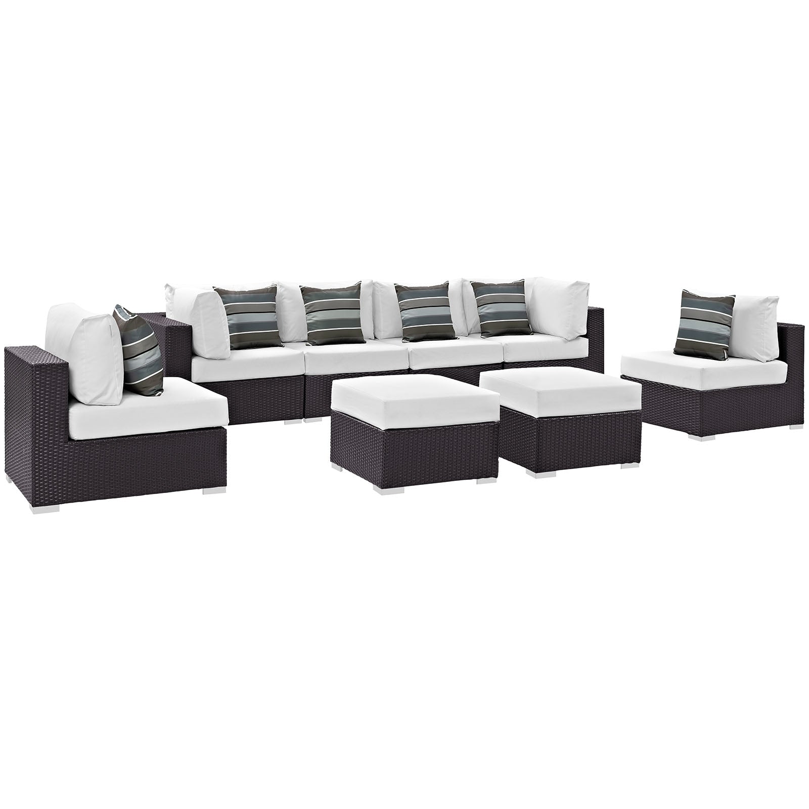 Convene 8 Piece Outdoor Patio Sectional Set-Outdoor Set-Modway-Wall2Wall Furnishings
