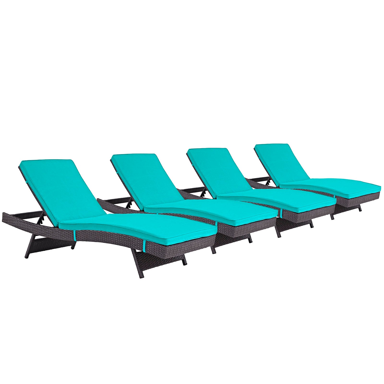 Convene Chaise Outdoor Patio Set of 4-Outdoor Set-Modway-Wall2Wall Furnishings