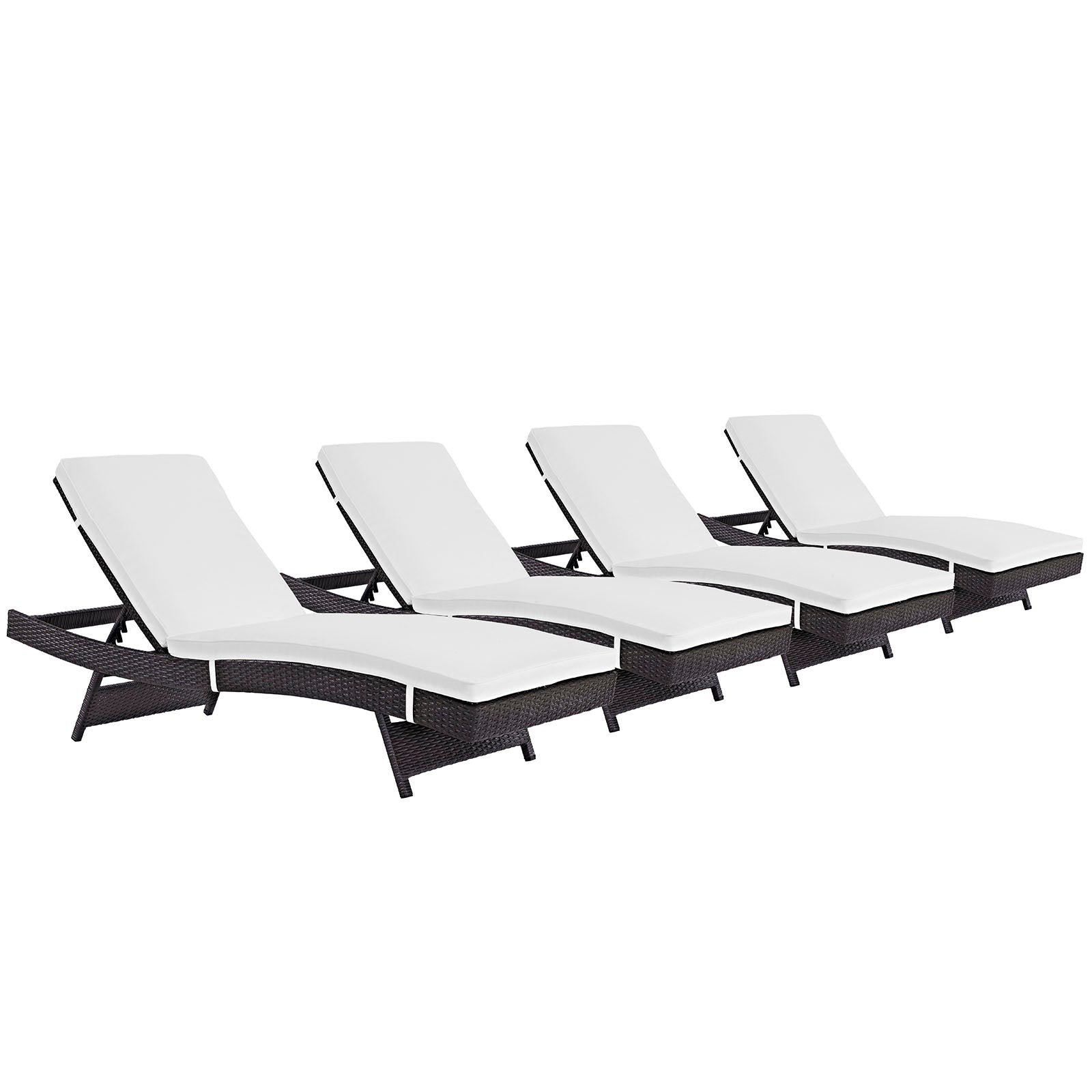 Convene Chaise Outdoor Patio Set of 4-Outdoor Set-Modway-Wall2Wall Furnishings